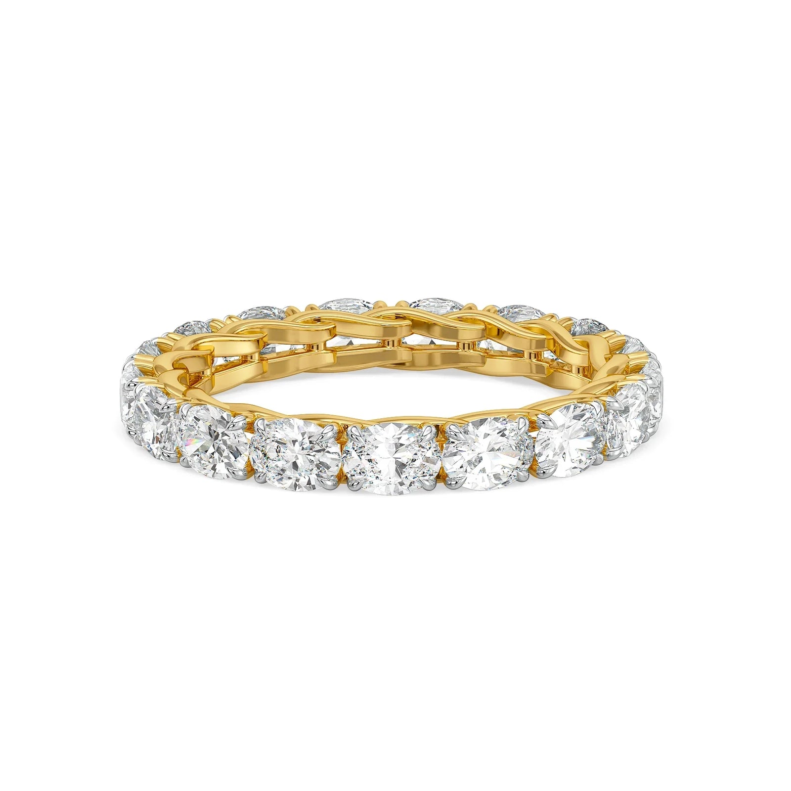 Oval Orchard Lab Grown Diamond Band - front view in 9KT