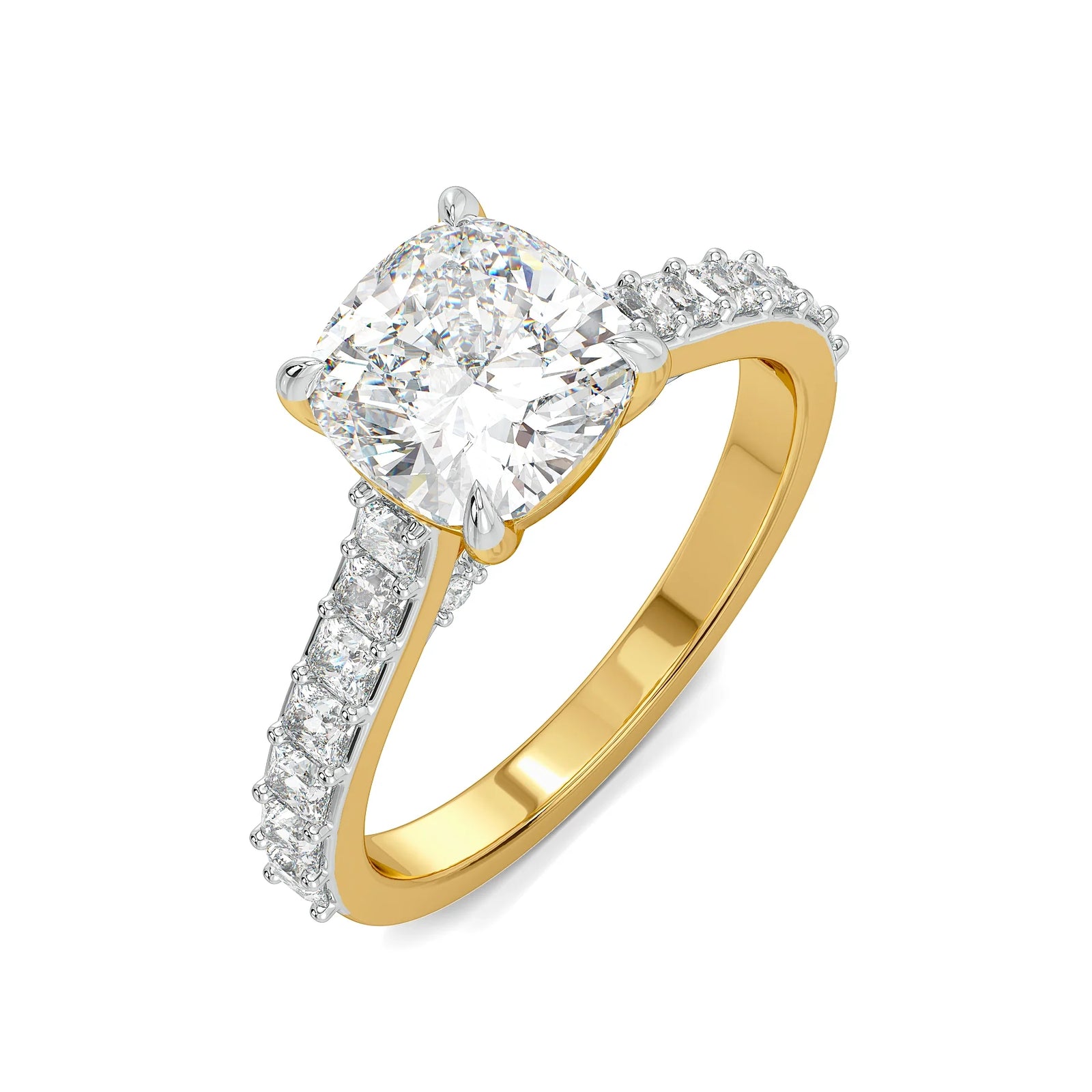 Icon Cushion Lab Grown Diamond Ring - top view