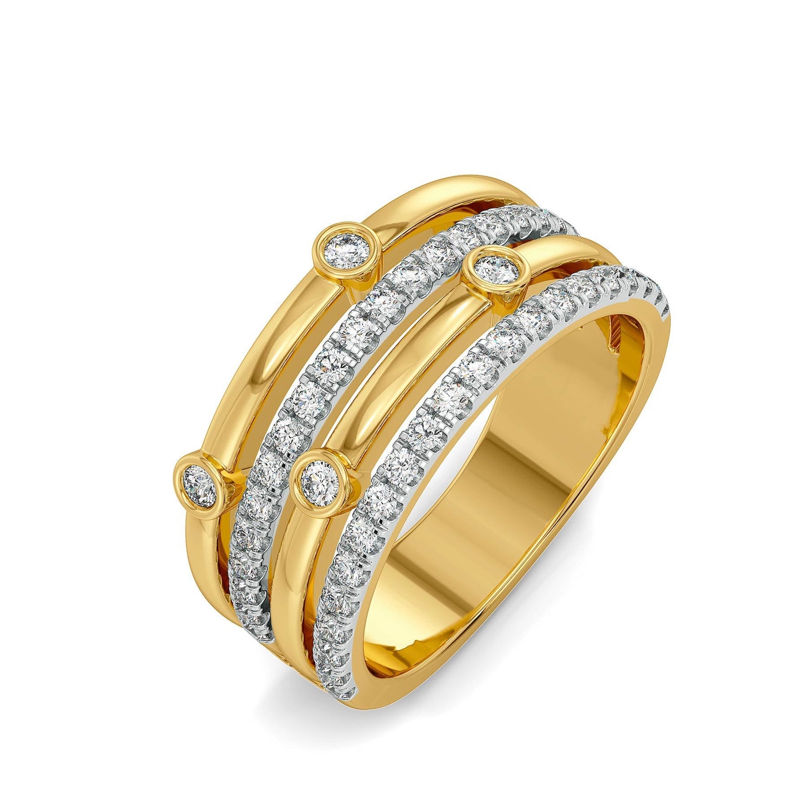 Cadence Lab Grown Diamond Band - top view in 9KT
