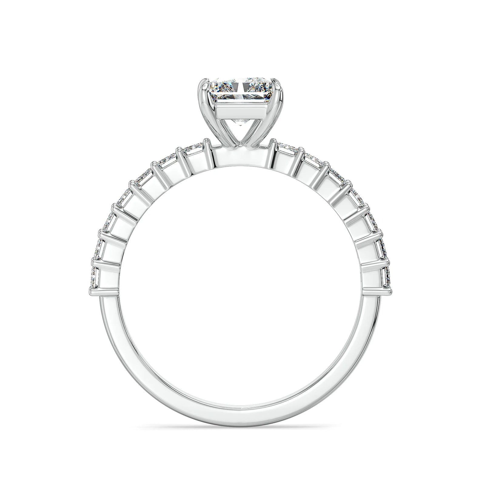Emerald Edge Lab Grown Diamond Ring - back view