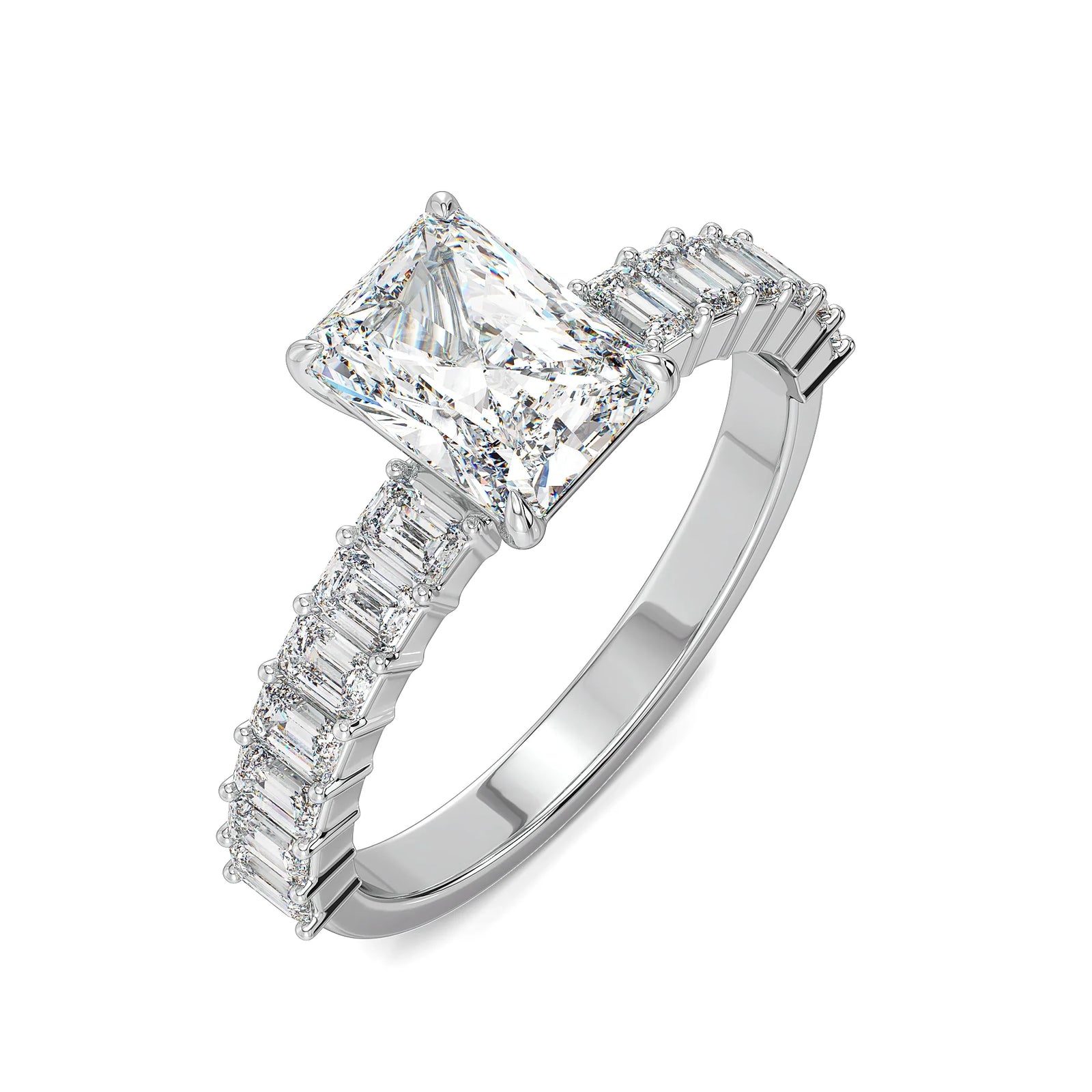 Emerald Edge Lab Grown Diamond Ring - top view