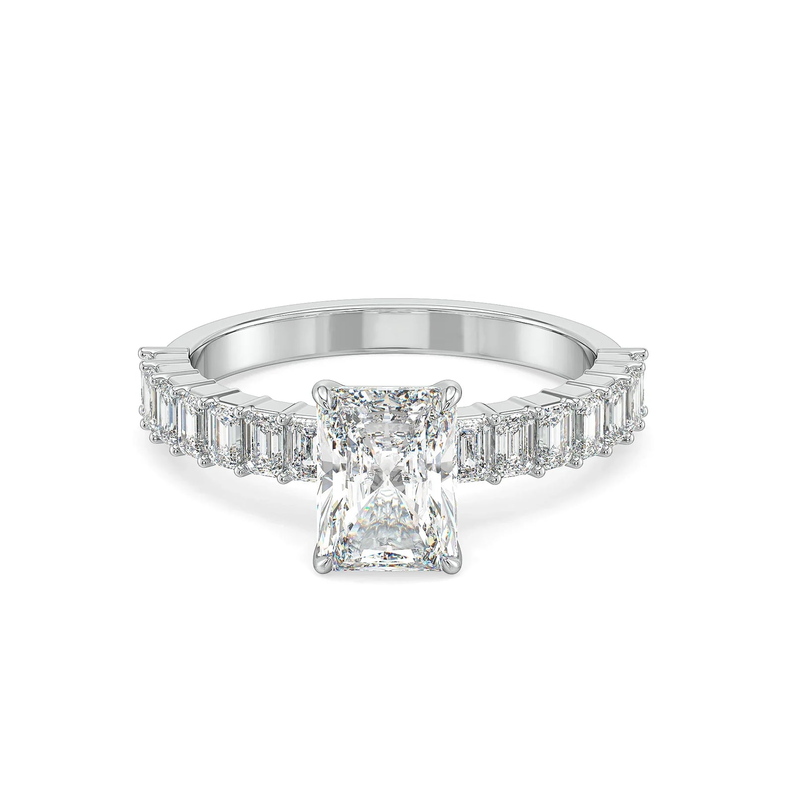 Emerald Edge Lab Grown Diamond Ring - front view in 9KT