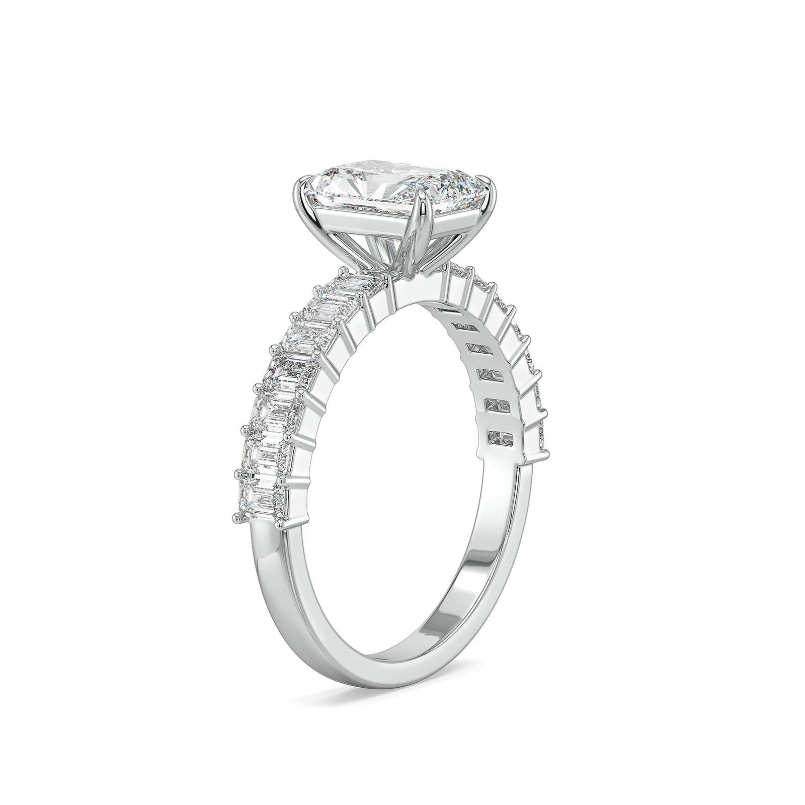 Emerald Edge Lab Grown Diamond Ring - side view