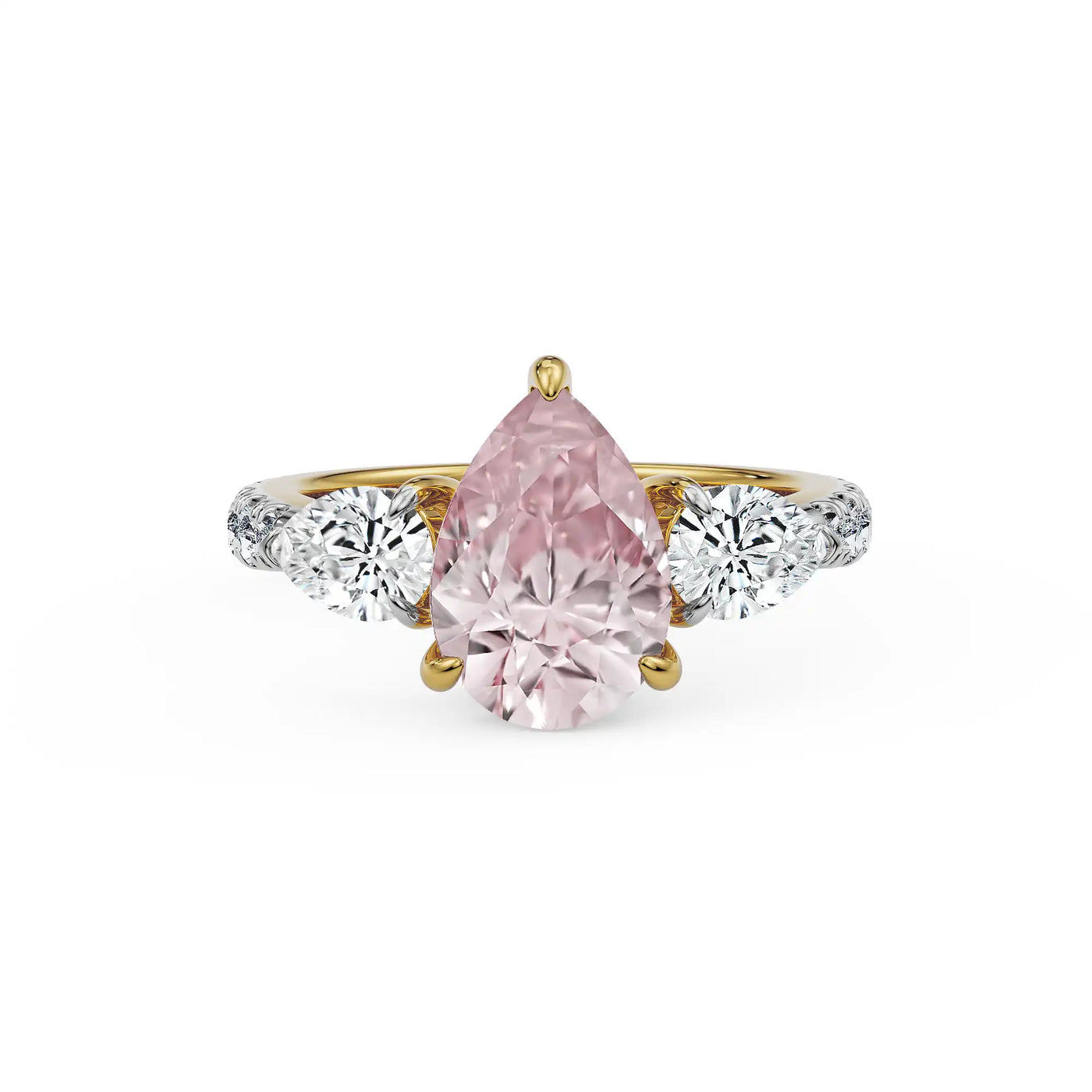Rosy Teardrop Lab Grown Diamond Ring 9KT