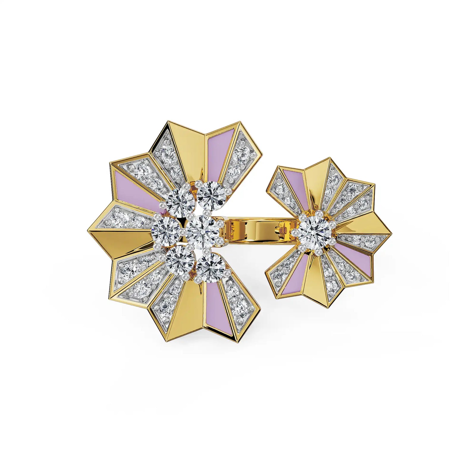 Lilac Prism Lab Grown Diamond Ring - front view