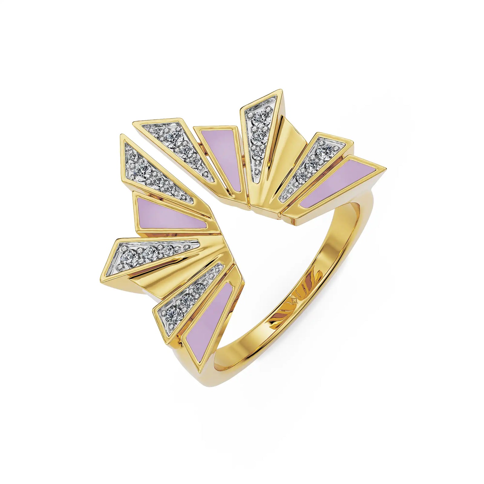 Lavender Lab Grown Diamond Ring - top view