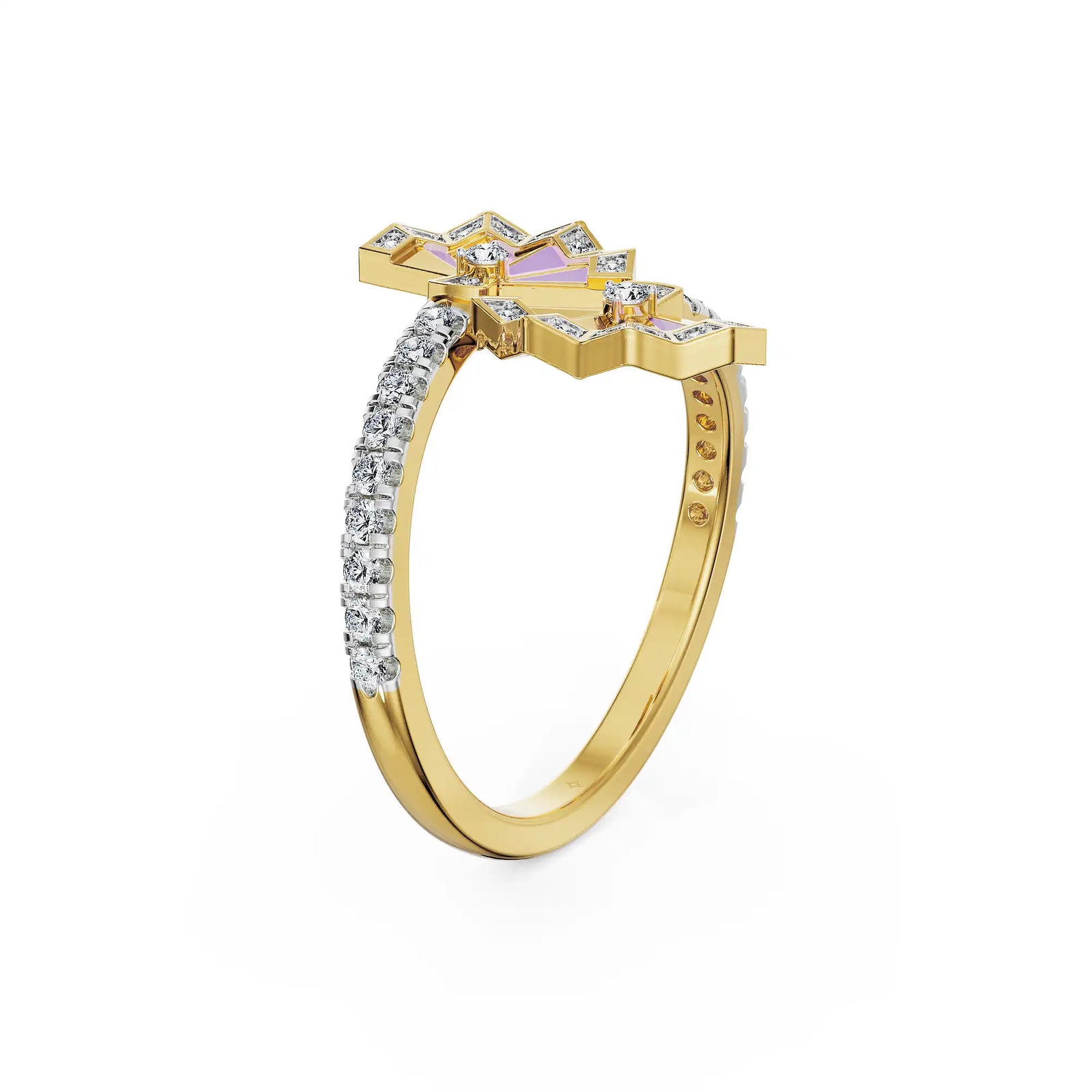 Lavender Gleam Lab Grown Diamond Ring - back view