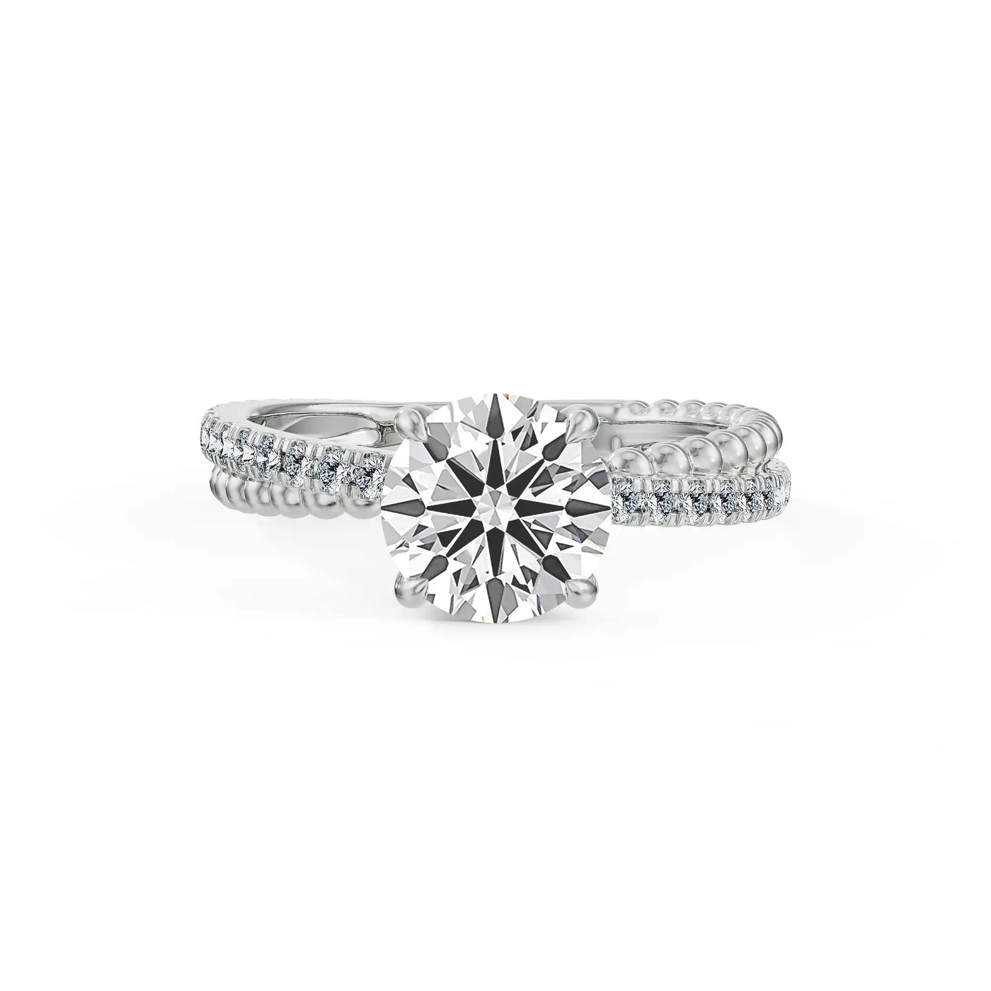 Beaded Bliss Hearts & Arrows Lab Grown Diamond Ring