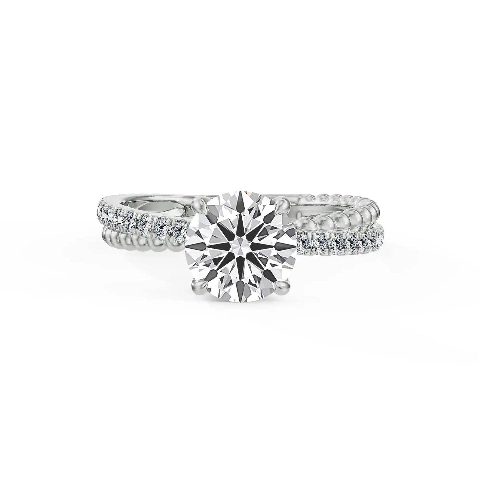 Beaded Bliss Hearts & Arrows Lab Grown Diamond Ring
Front view