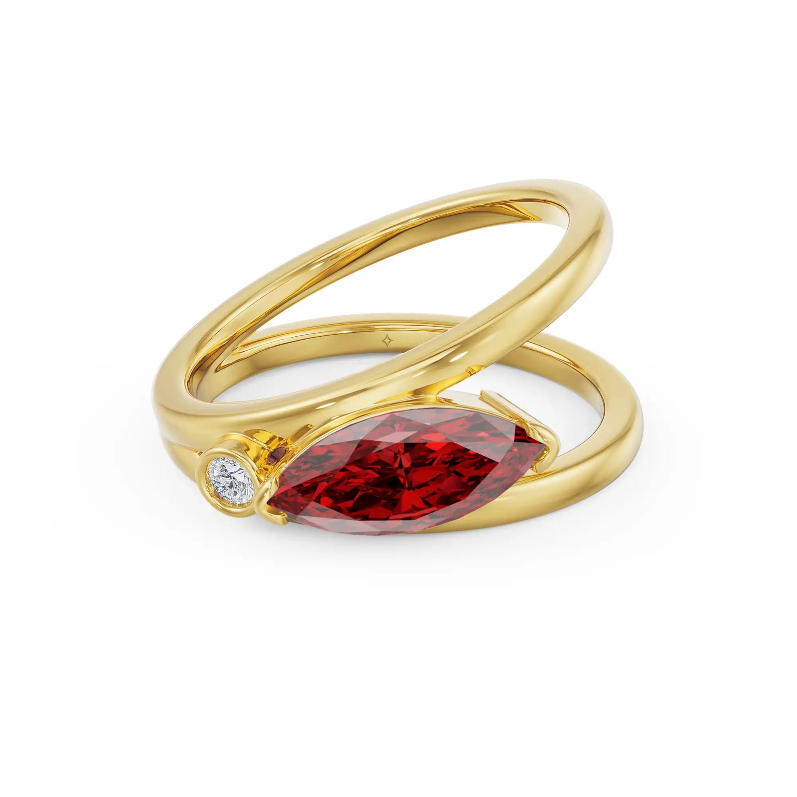 Crimson Ruby Lab Grown Diamond Ring
Front view