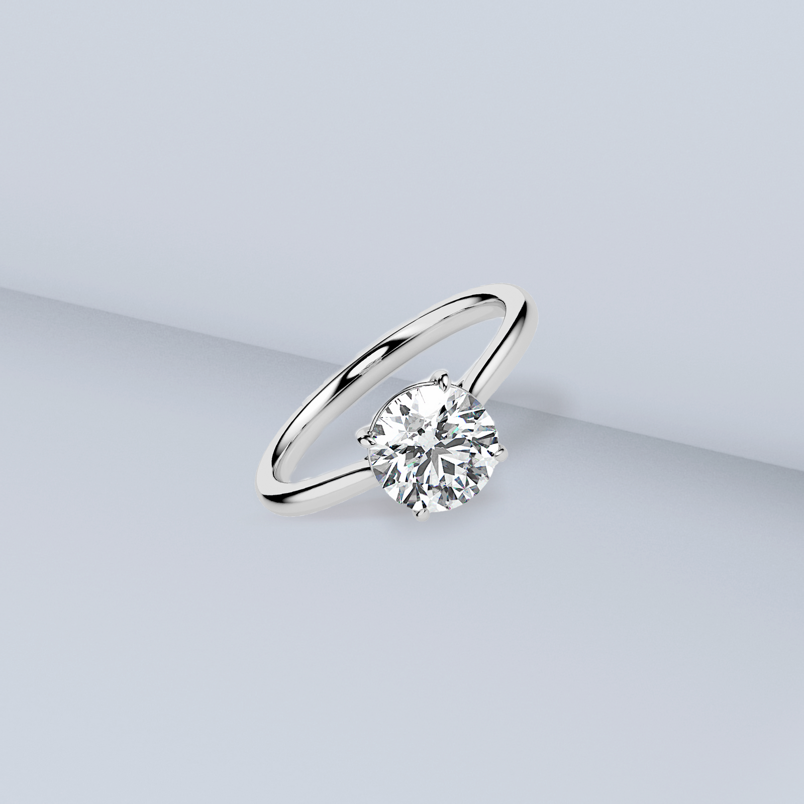 Classic Solitaire Diamond Ring Prospective View
