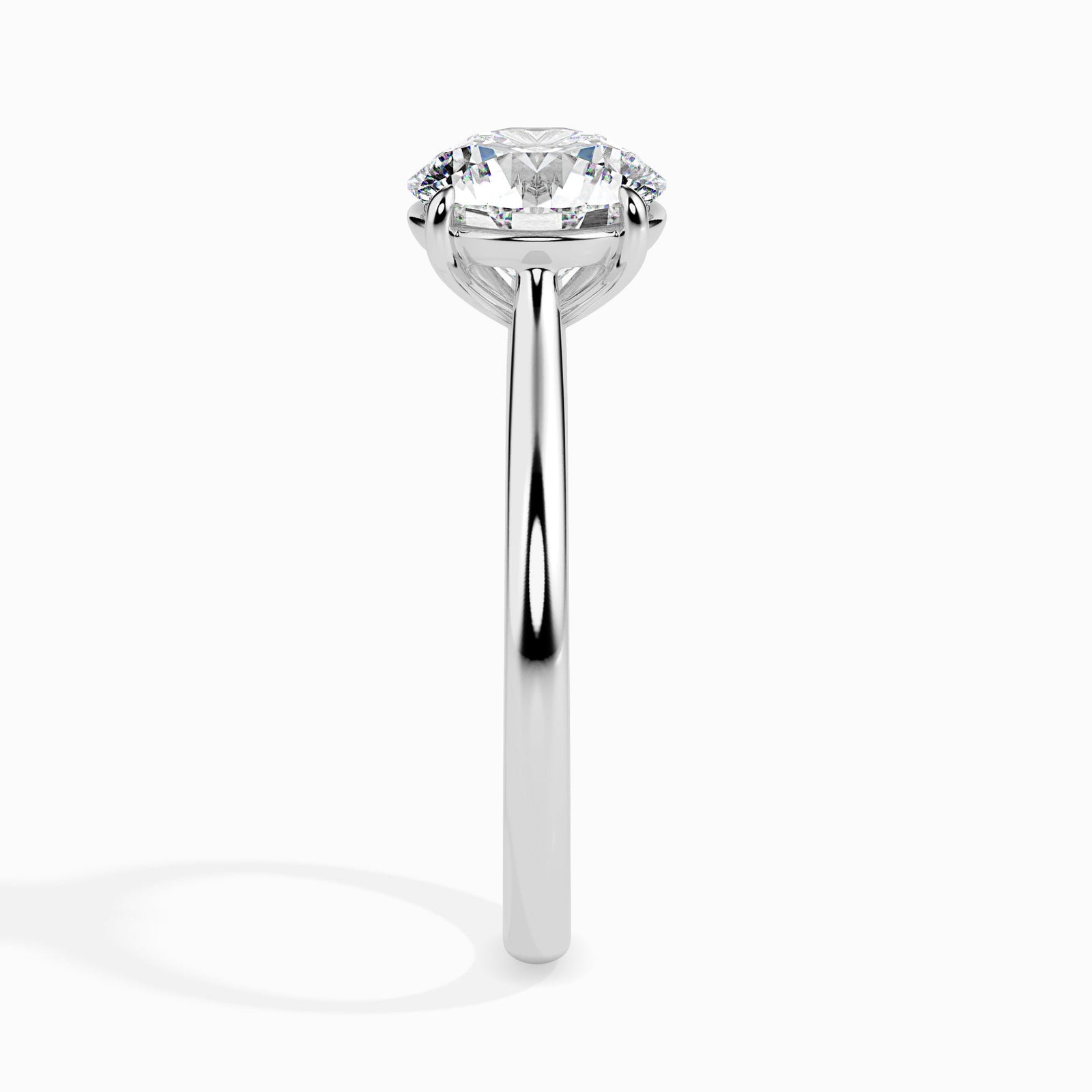 Classic Solitaire Diamond Ring Side View
