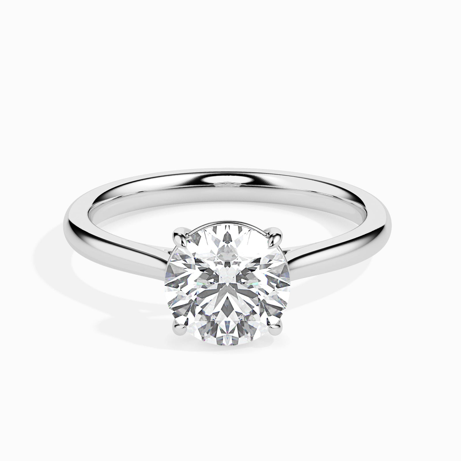 Classic Solitaire Diamond Ring Front View