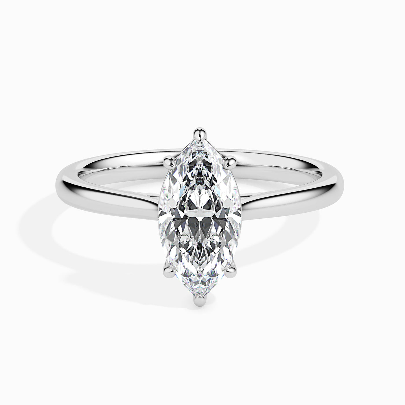 Sleek Marquise Lab Diamond Solitaire Ring 9KT