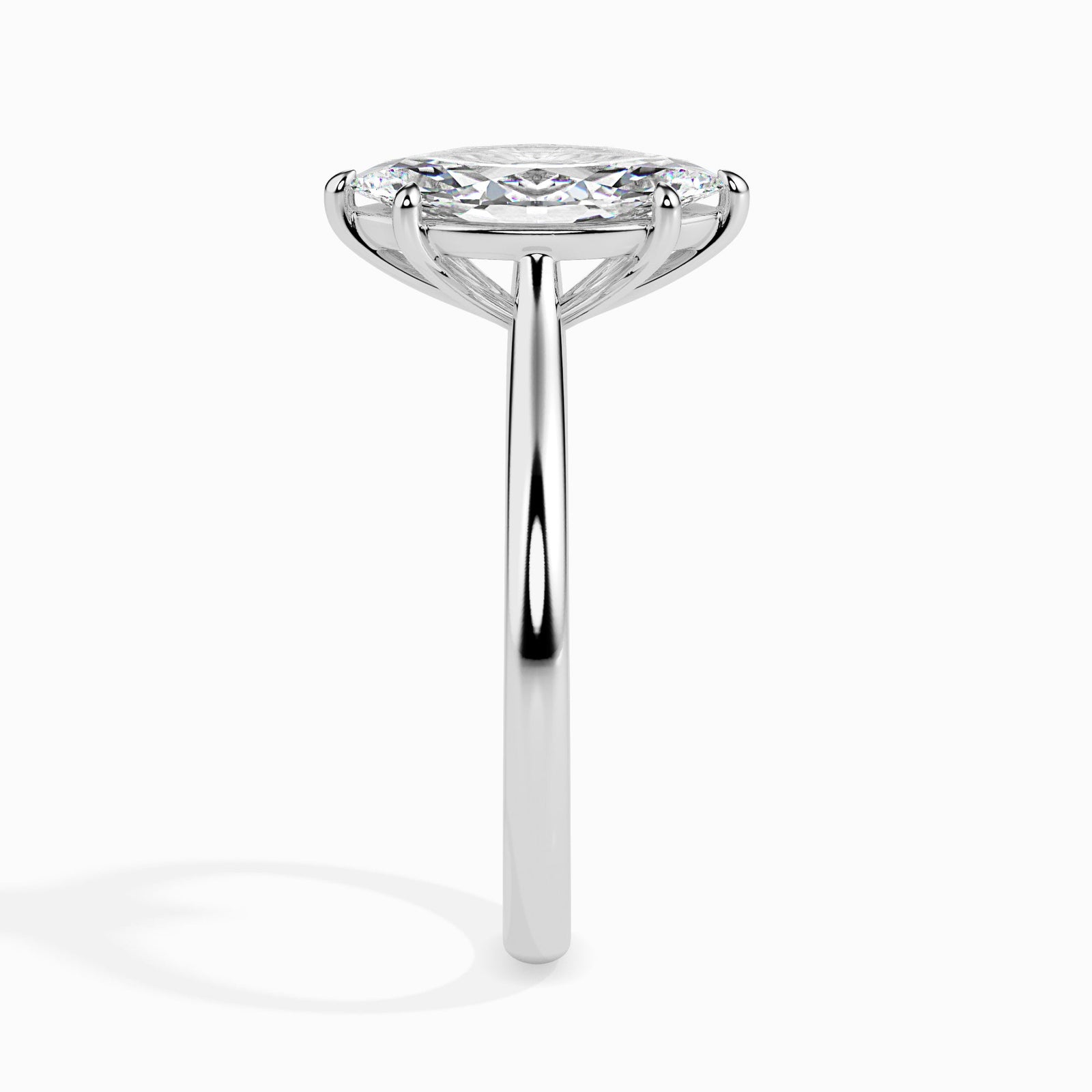 Sleek Marquise Solitaire Ring Side View