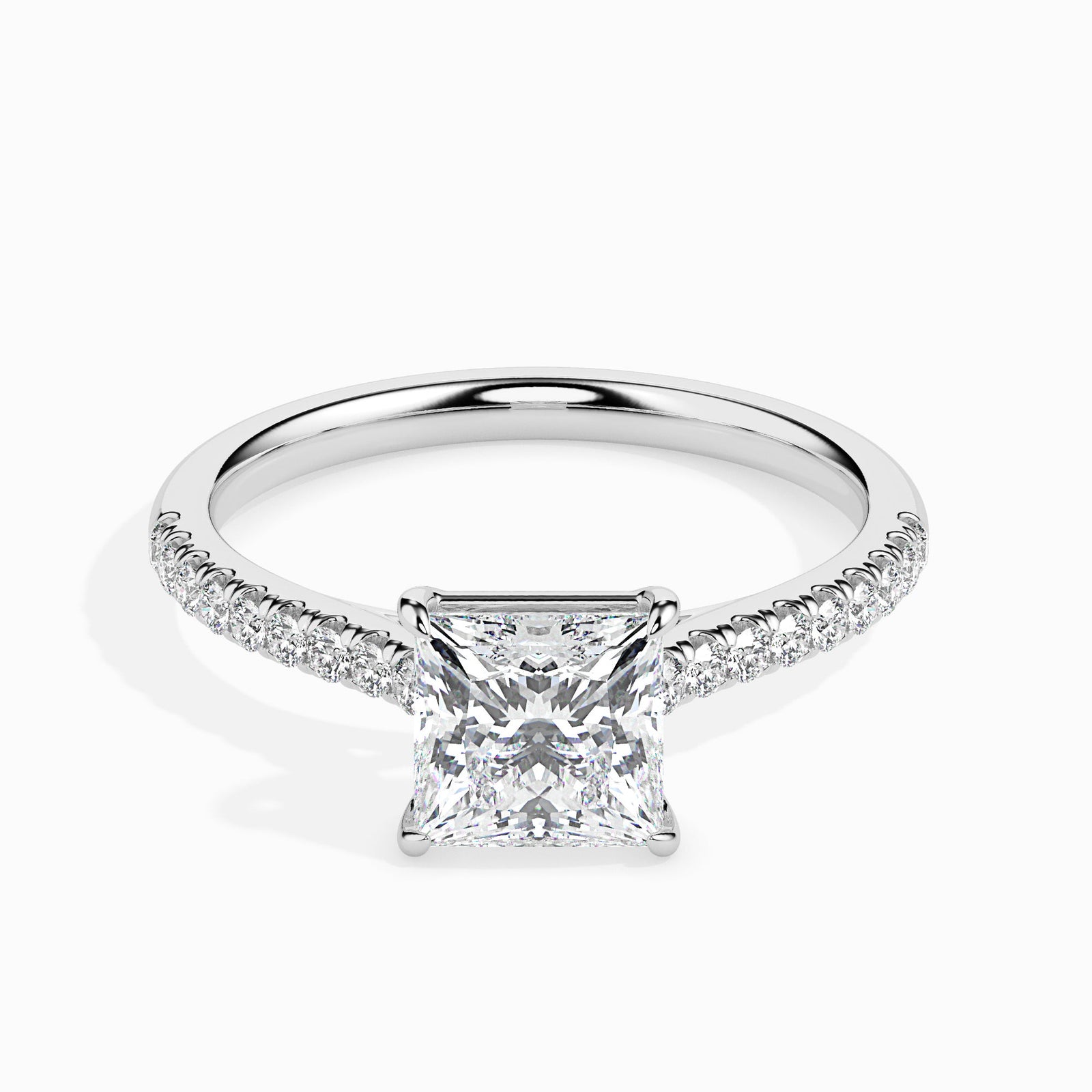 Princess Cut Solitaire Ring Front View