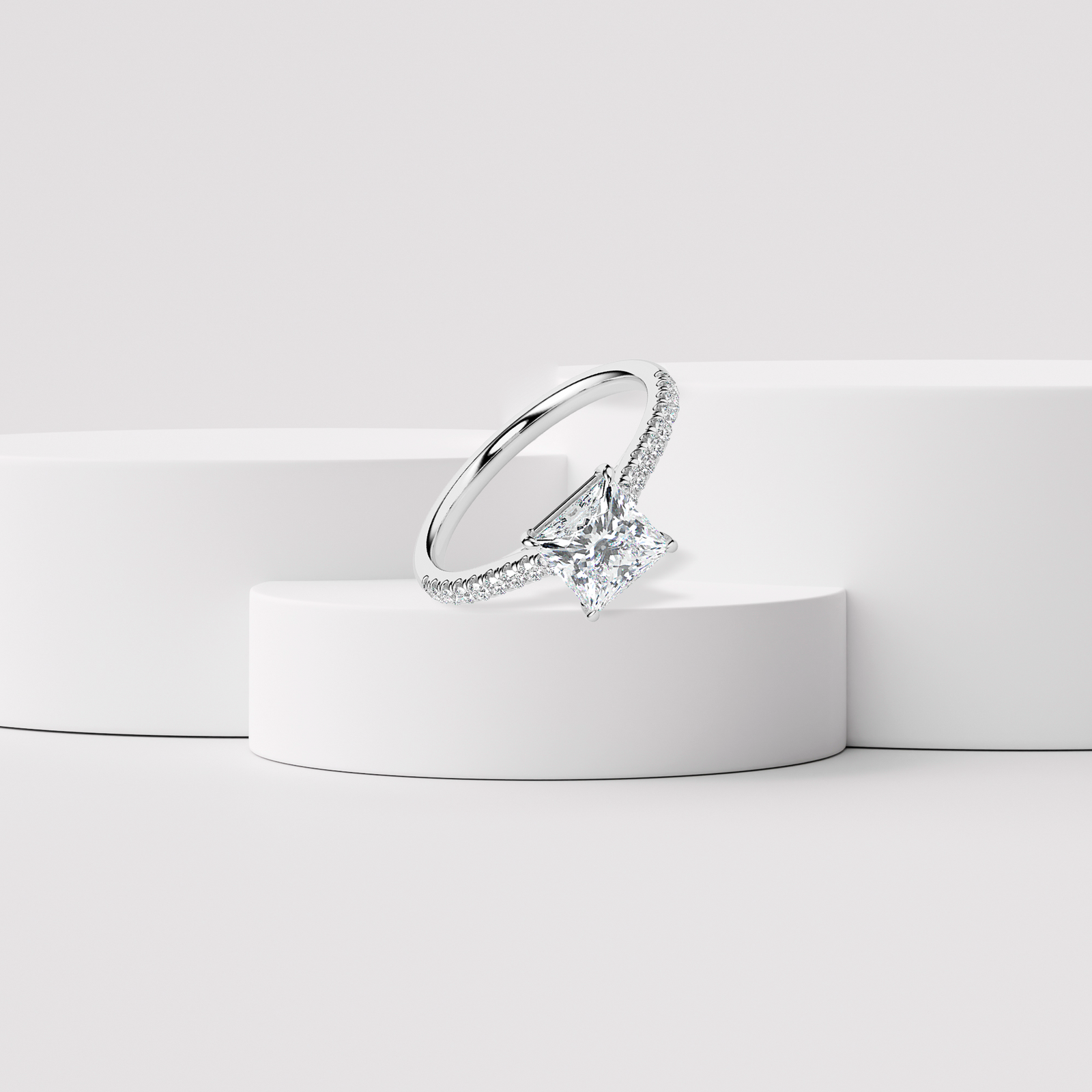 Princess Cut Solitaire Ring Prospective View