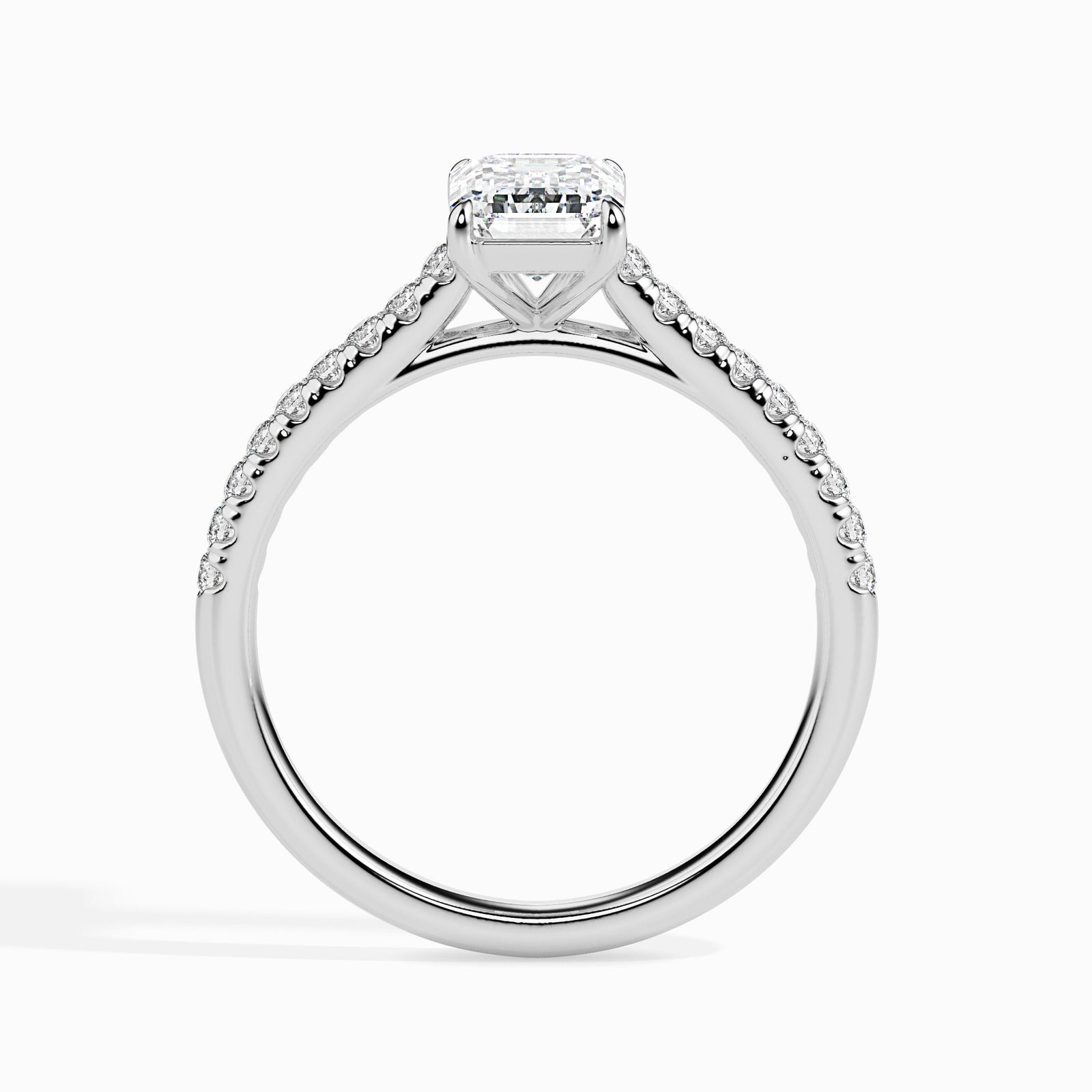 Emerald Cut Solitaire Ring Back View