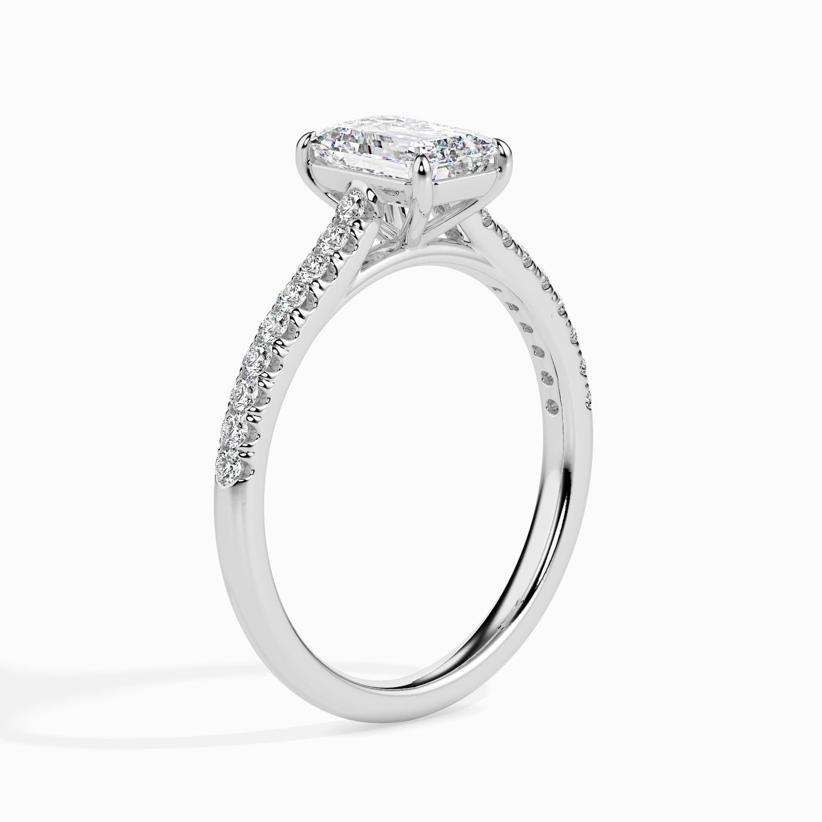 Emerald Cut Solitaire Ring Right view
