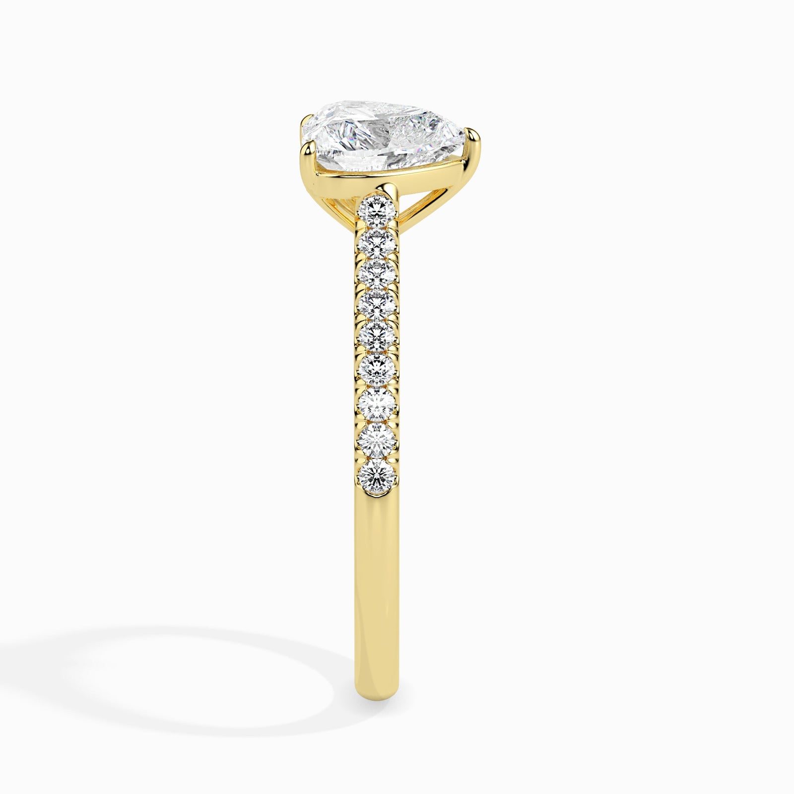 Heartfelt Solitaire Diamond Ring Side view