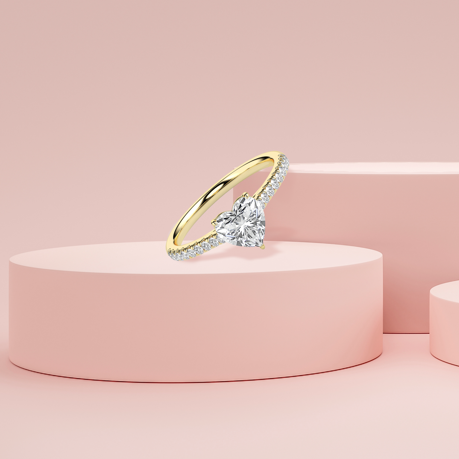 Heartfelt Solitaire Diamond Ring Prospective View