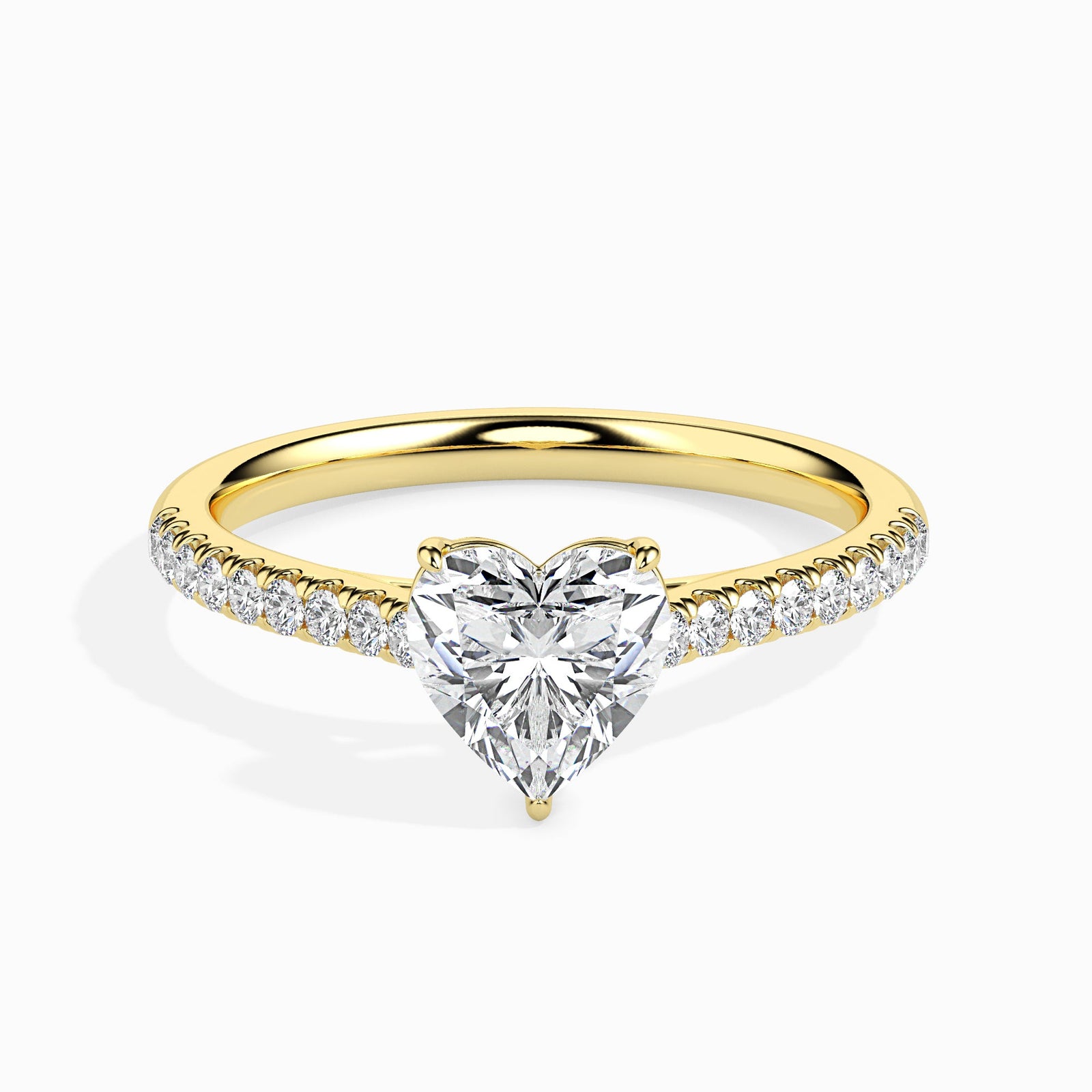 Heartfelt Solitaire Diamond Ring Front view