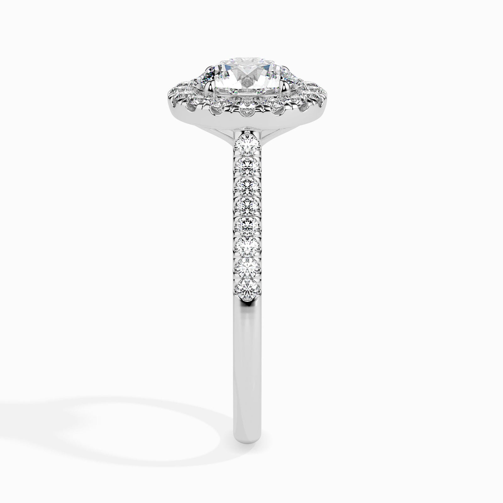 Queen Solitaire Diamond Ring Side view