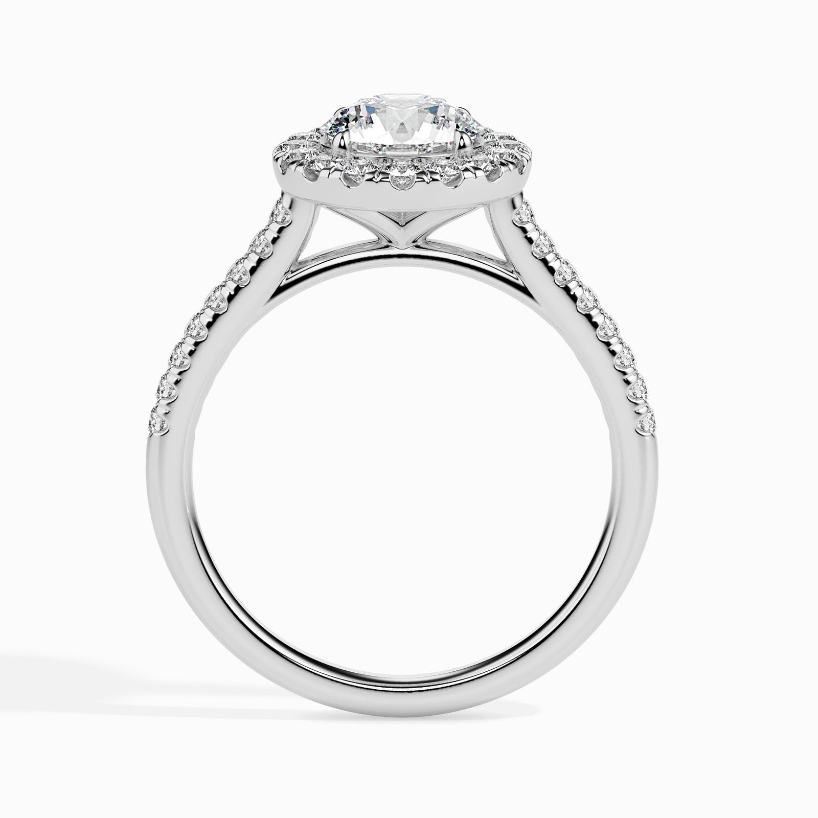 Queen Solitaire Diamond Ring Back View