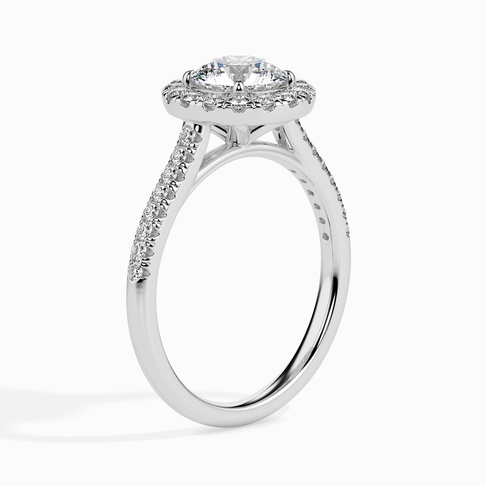 Queen Solitaire Diamond Ring Left view