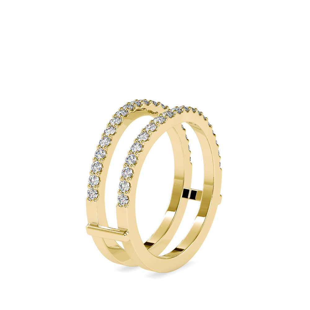Parallel Bands Diamond Ring Side View