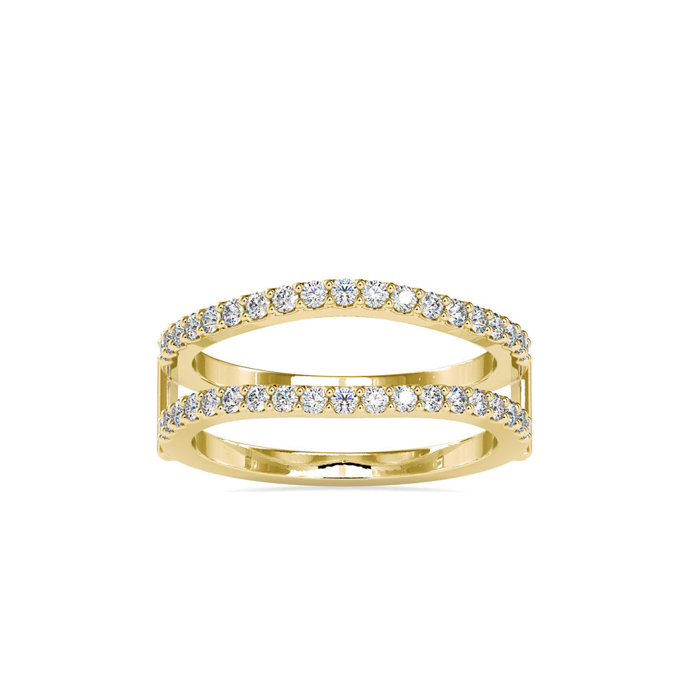 Parallel Bands Diamond Ring Front View