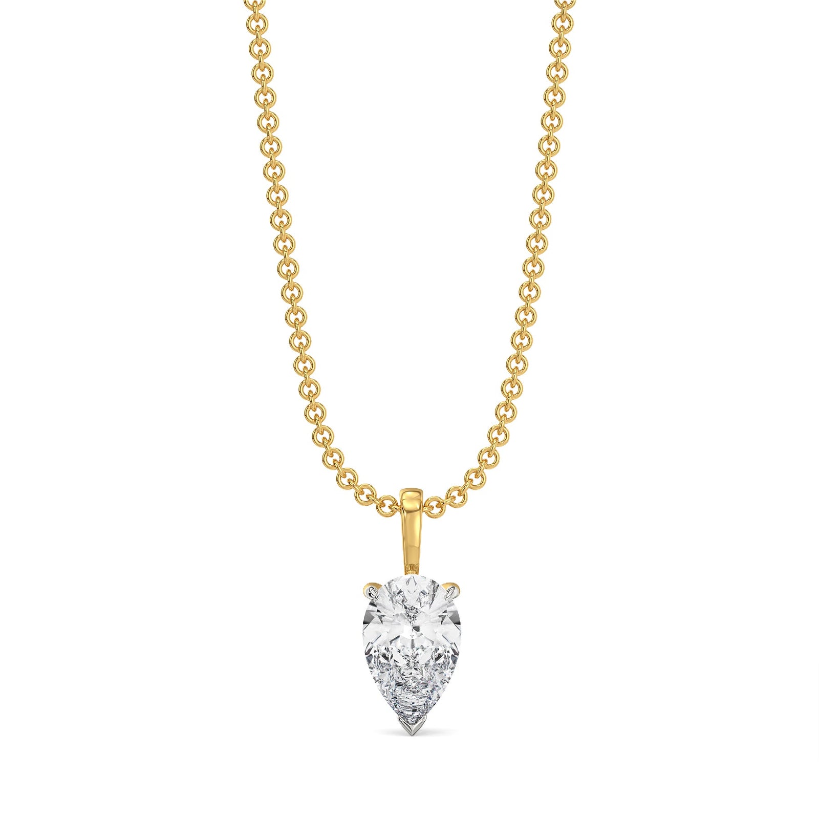 1 CT Dew Drop Lab Grown Diamond Solitaire Pendant - front view