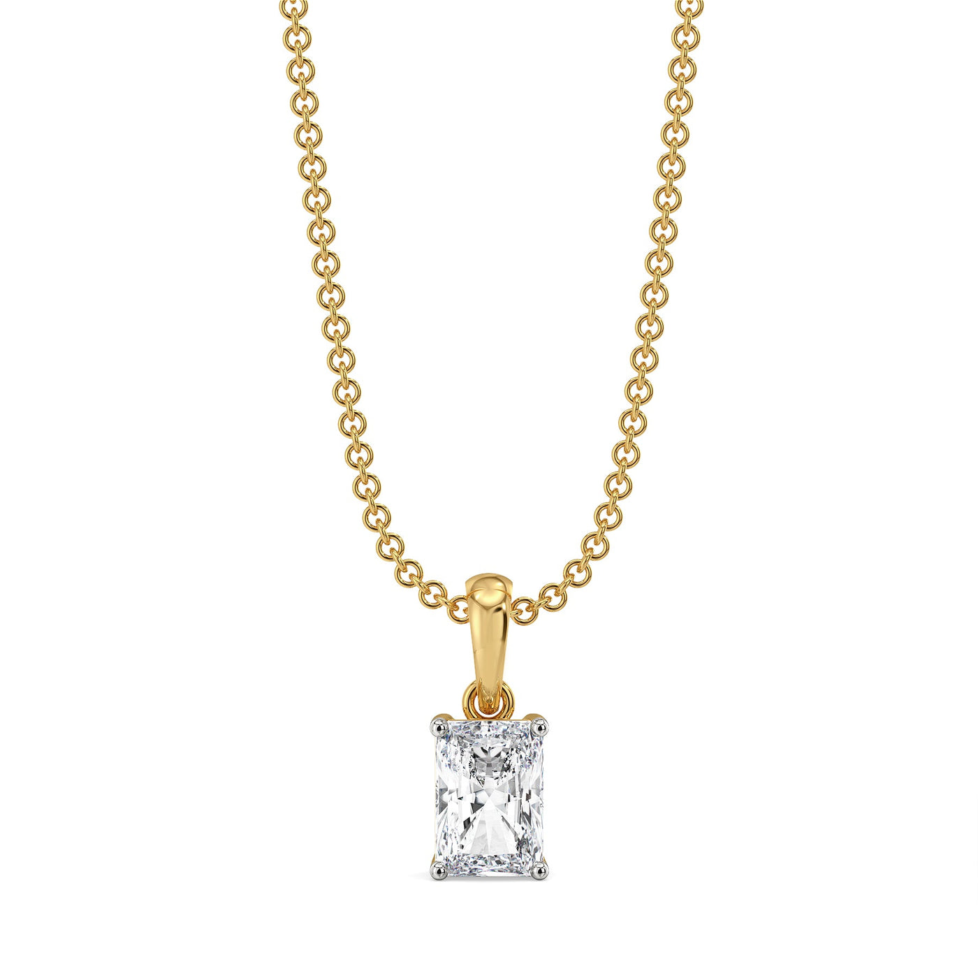 1CT Radiant Lab Grown Diamond Solitaire Pendant