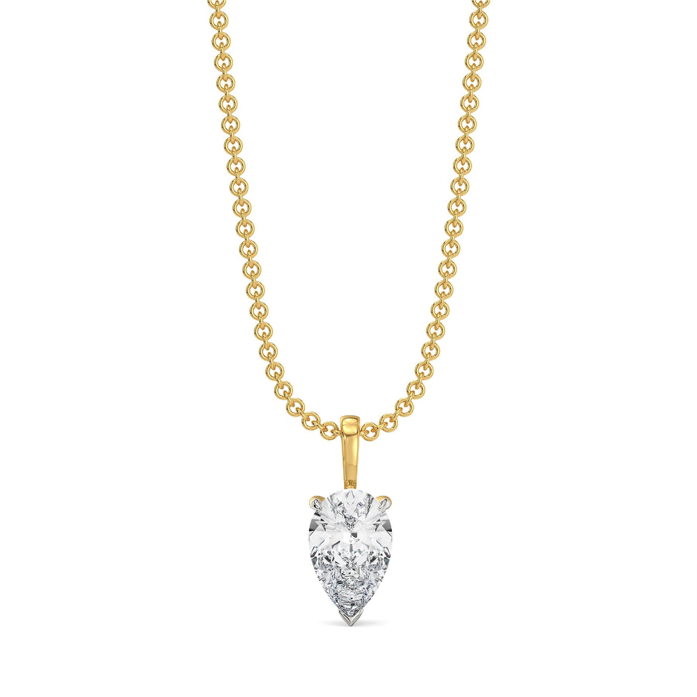 1 CT Dew Drop Lab Grown Diamond Solitaire Pendant 9KT
