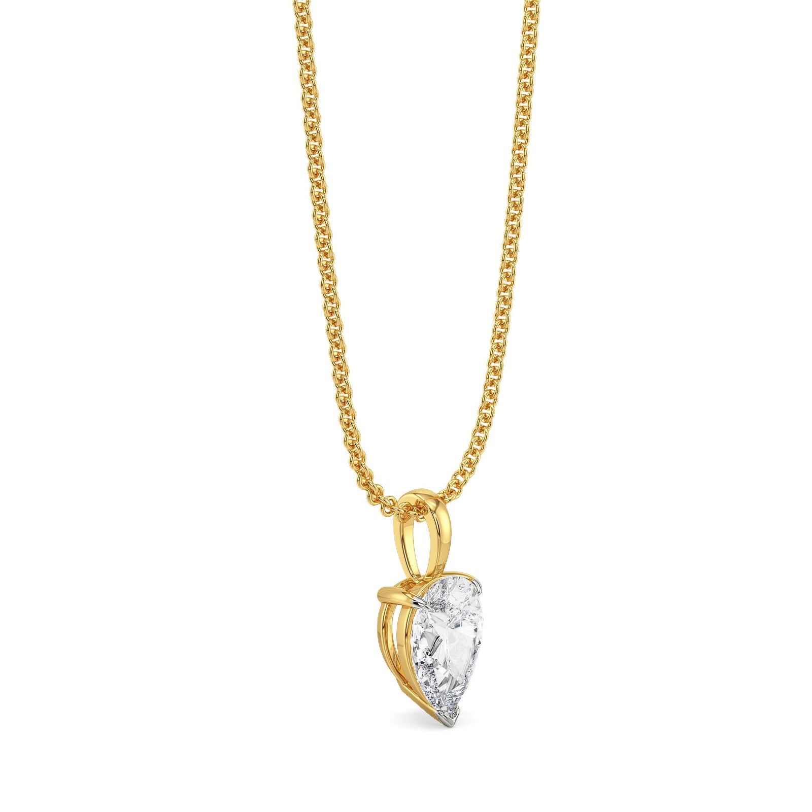 1 CT Dew Drop Lab Grown Diamond Solitaire Pendant - side view