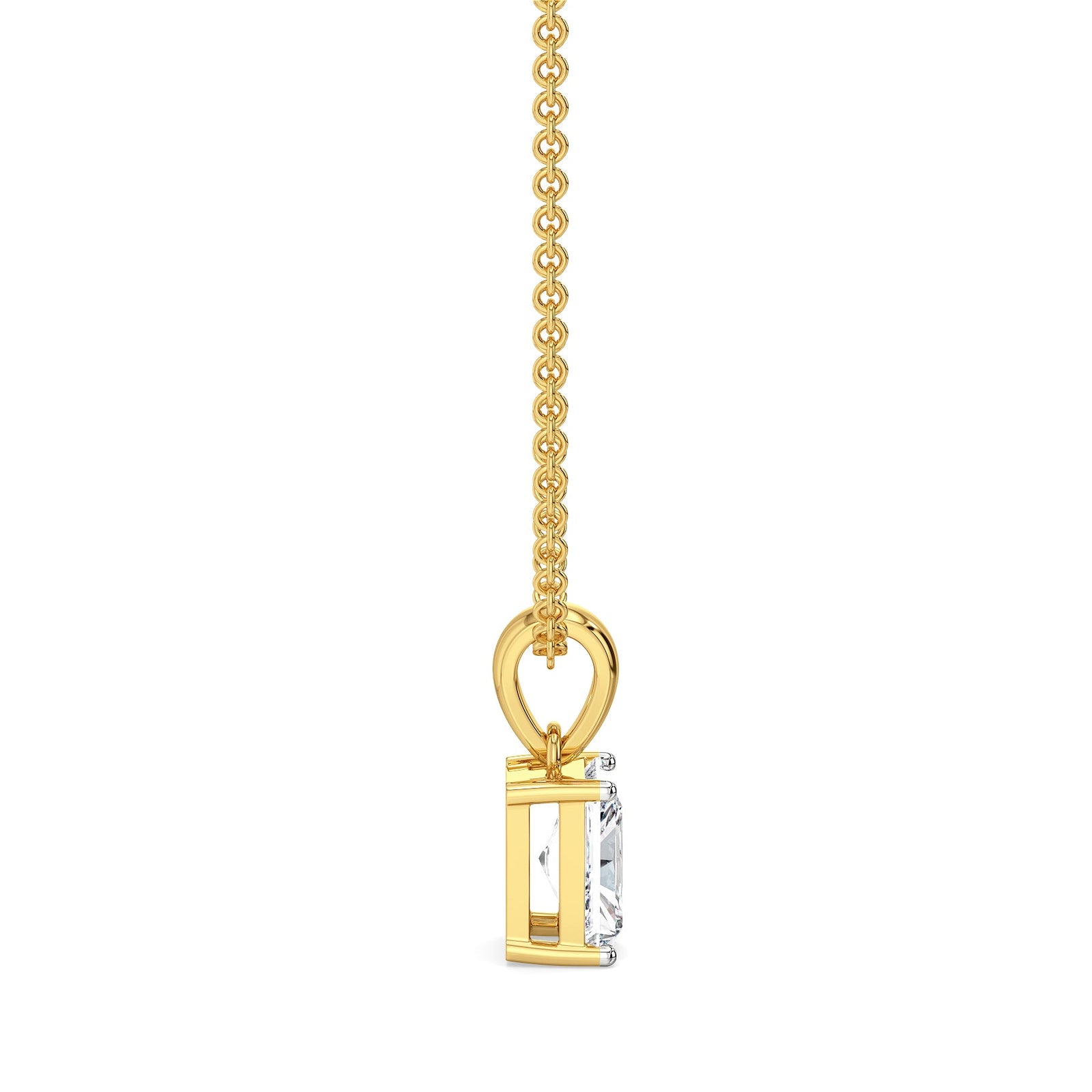 1CT Radiant Lab Grown Diamond Solitaire Pendant 9KT