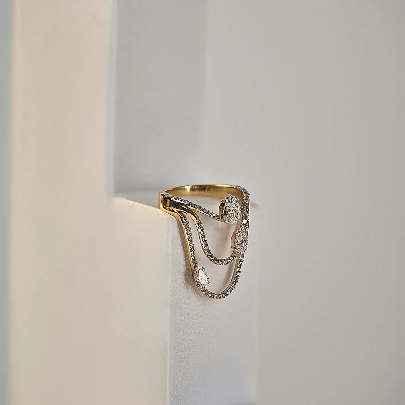 Three Pear Lab Grown Diamond Cocktail Ring_in_stock