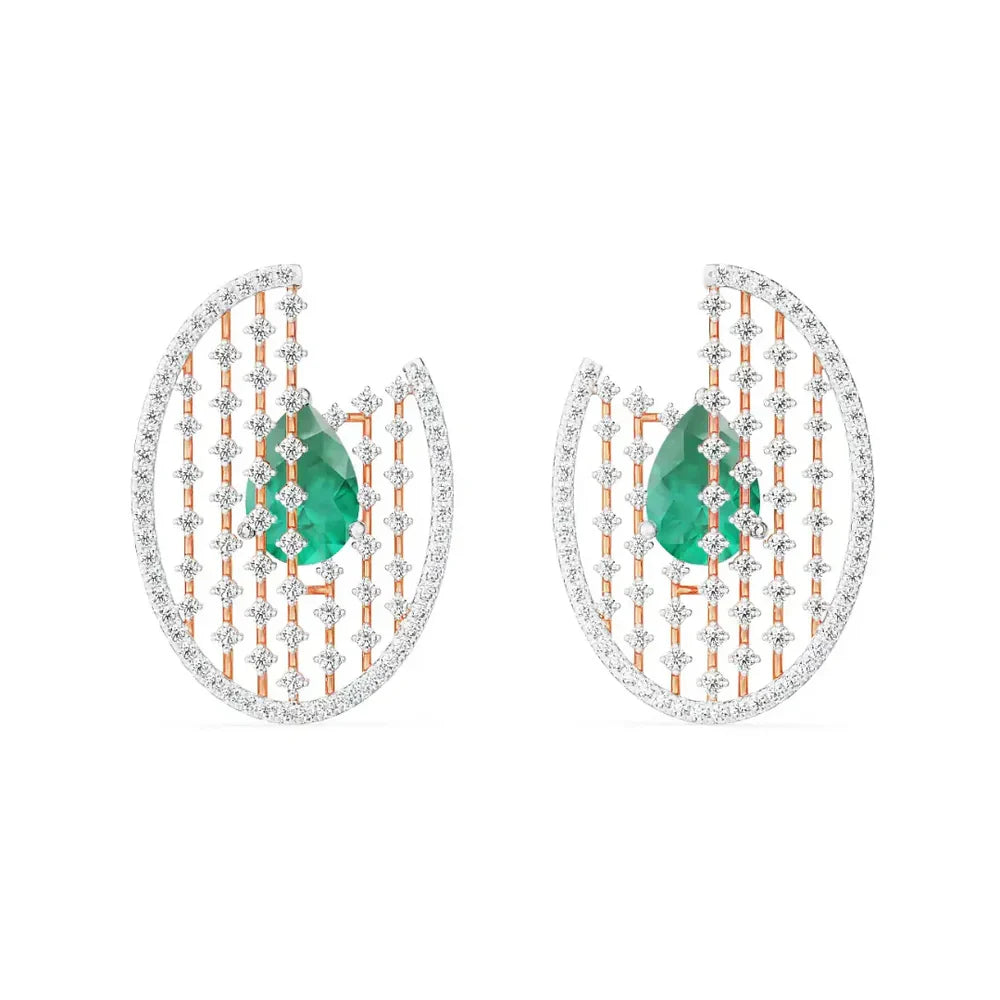 Glamorous Emerald Diamond Earrings_in_stock
