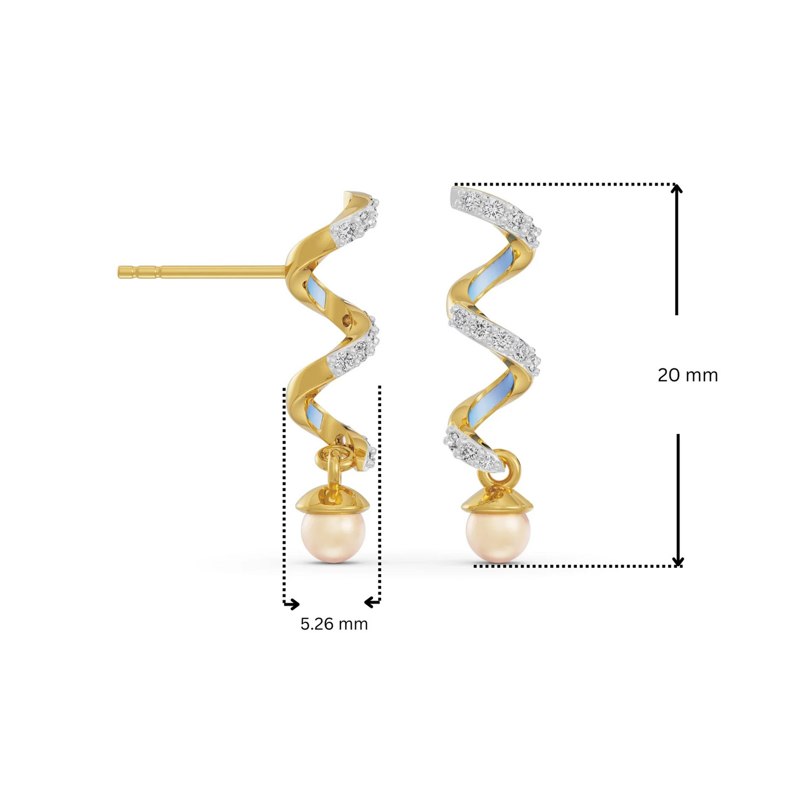 Pearl Teardrop Diamond Earrings_in_stock