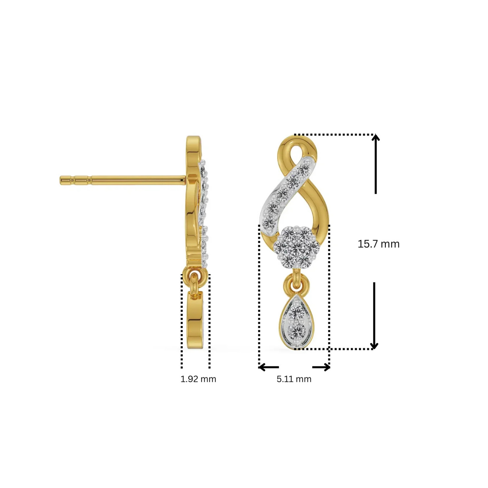 Shimmering Lab Grown Diamond Drop Earrings