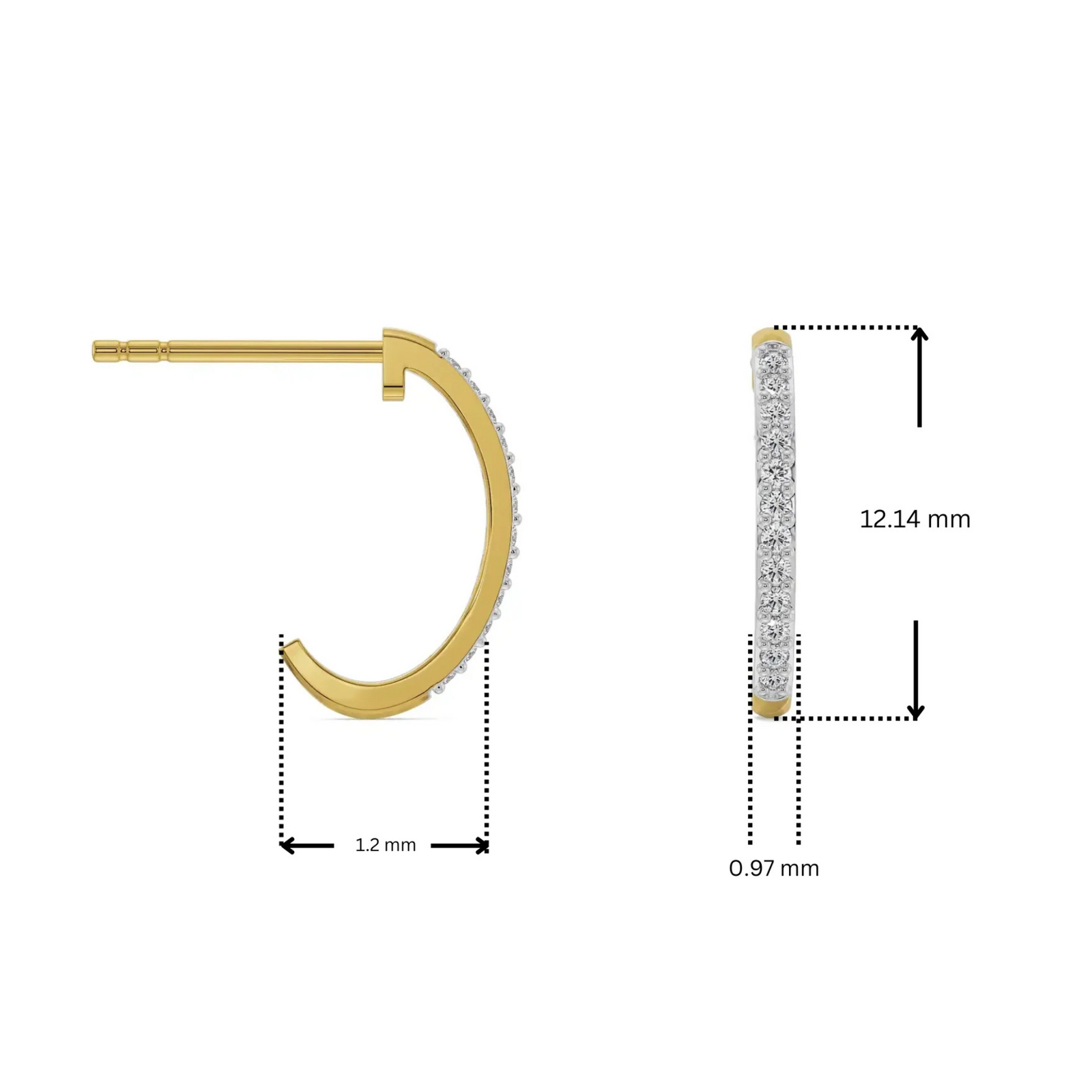 Semi Round Lab Grown Diamond Hoops