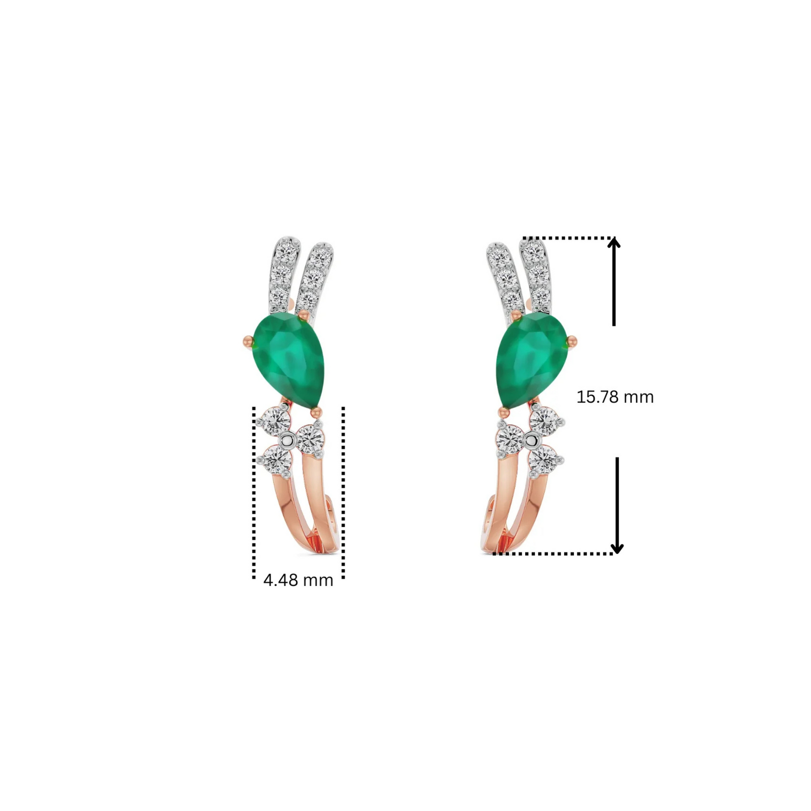 Regal Pear Emerald Lab Grown Diamond Hoops