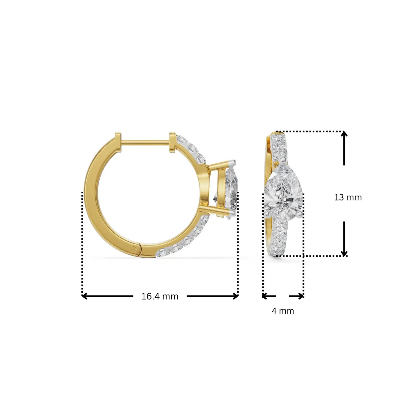 Circle Pear Lab Grown Diamond Hoops