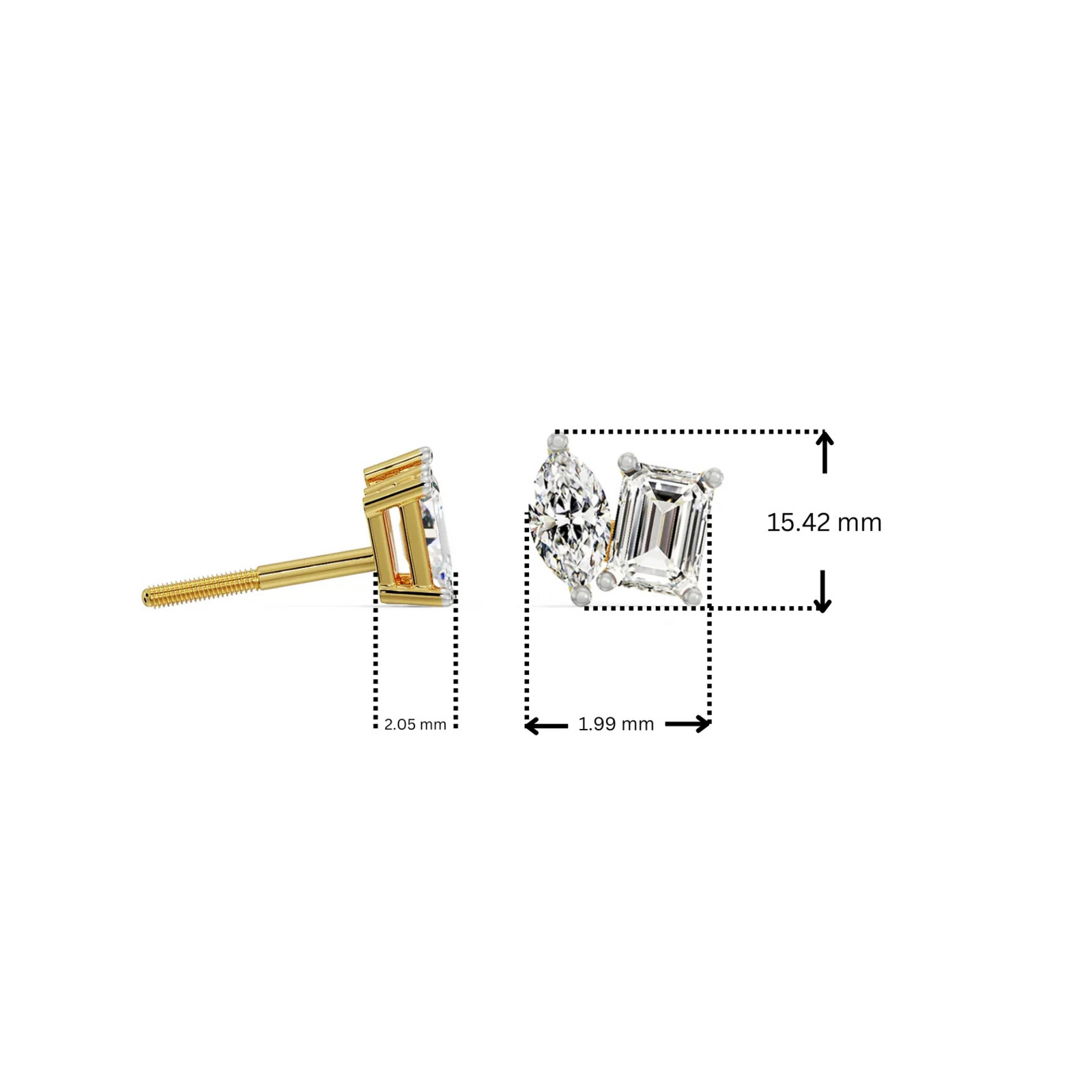Duo Solitaire Lab Grown Diamond Studs