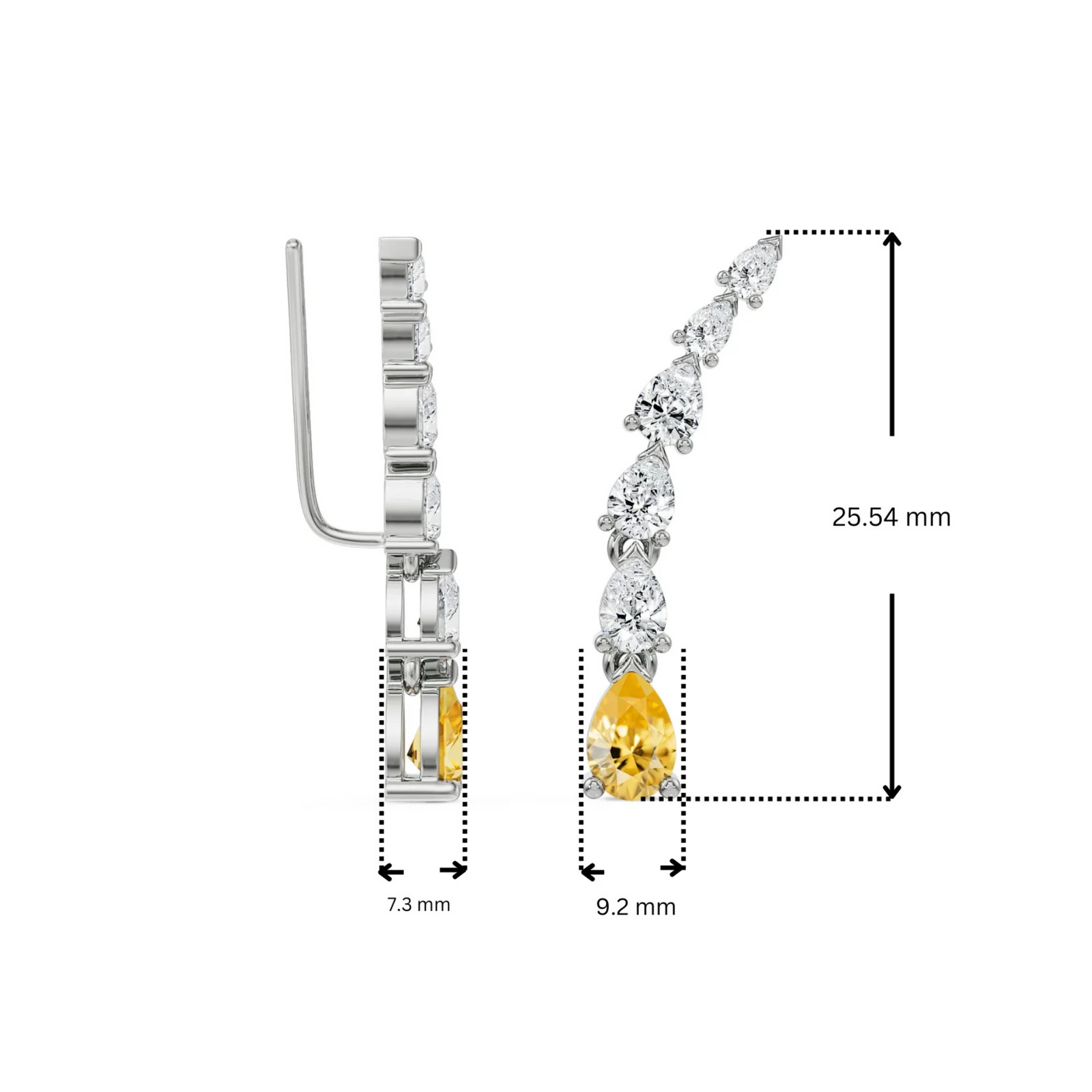 Pear Cut Diamond Ear Climbers_in_stock