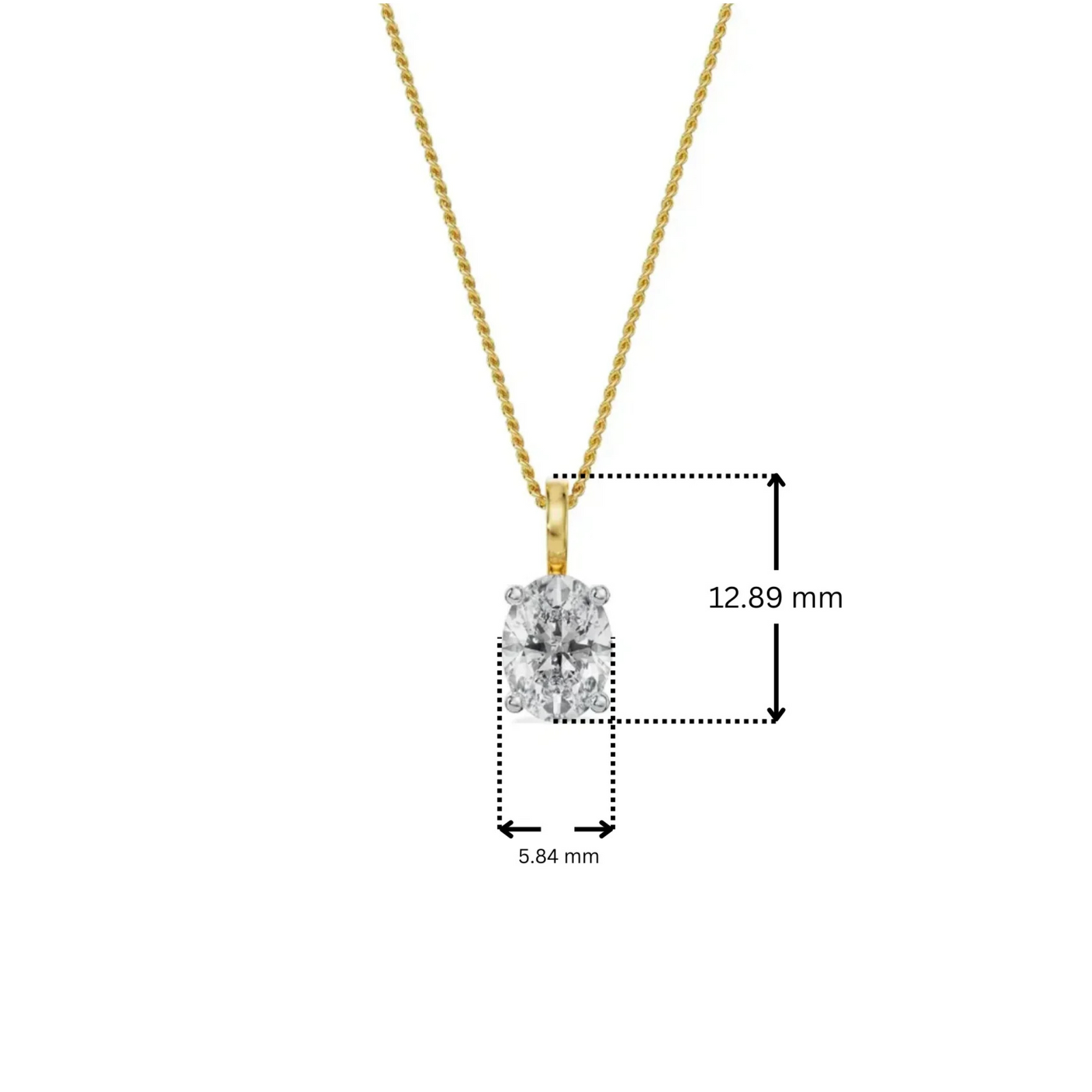 Solitaire Oval Lab Grown Diamond Pendant_in-stock