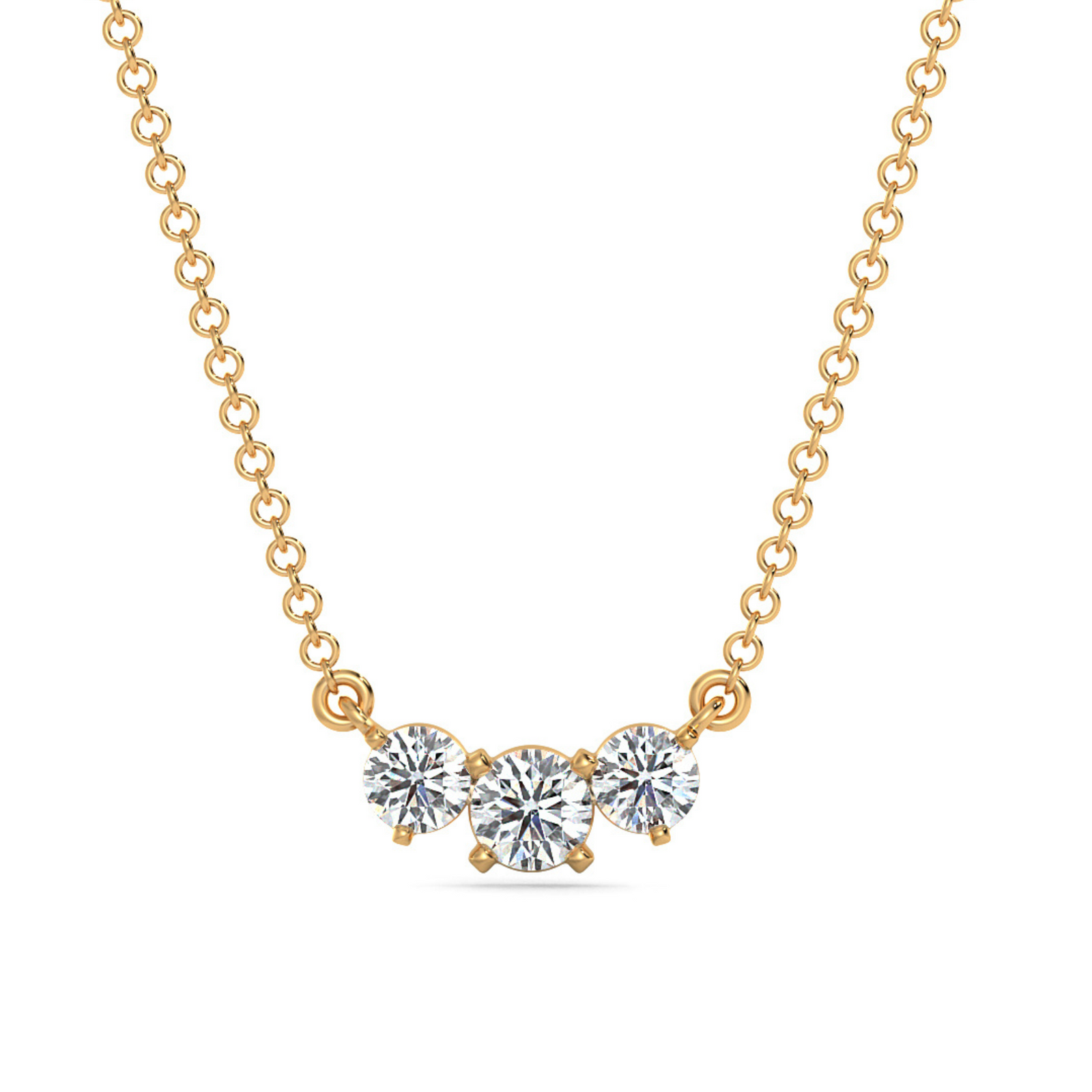 Triya Solitaire Lab Grown Diamond Necklace - front view