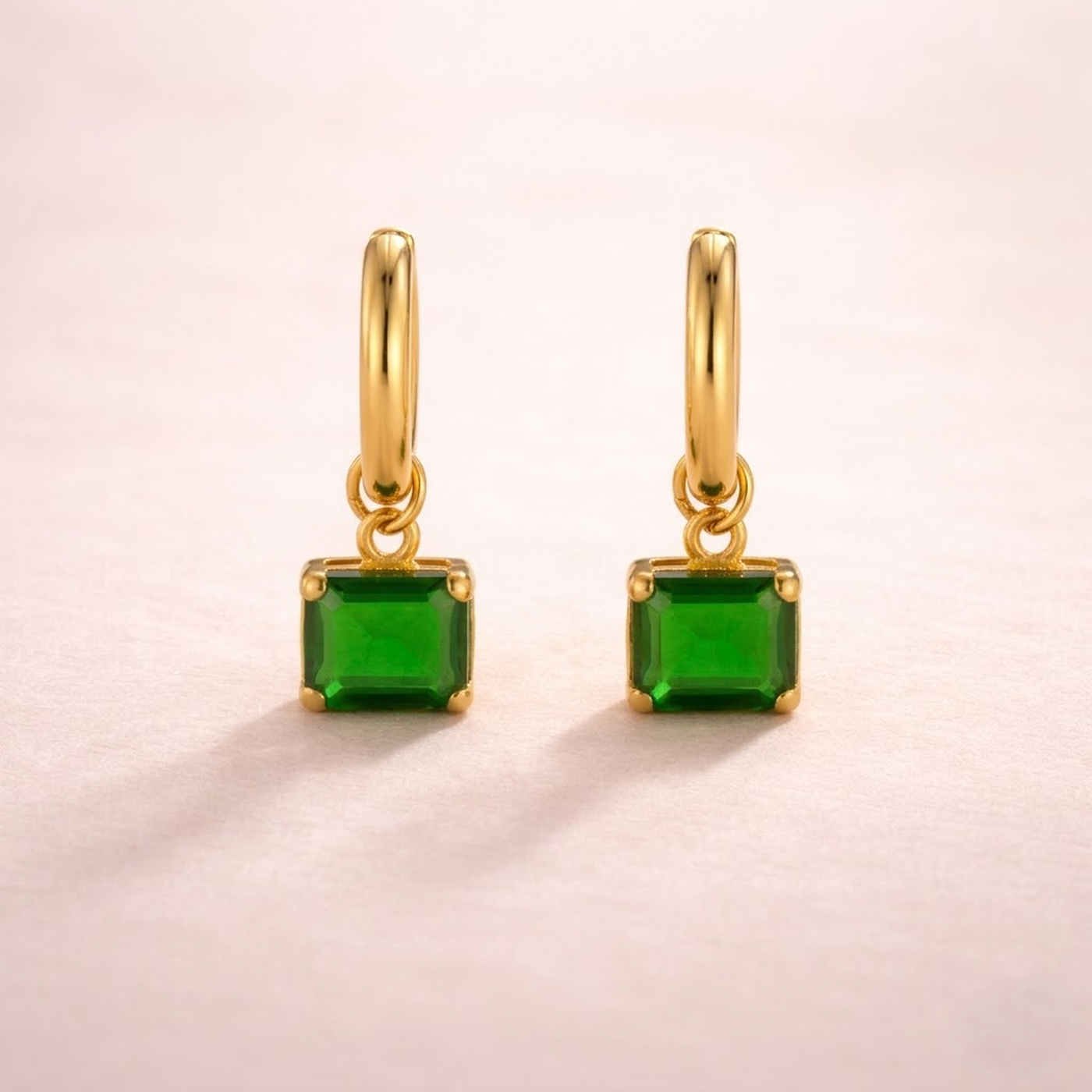 Verdant Jewel Drop Hoops