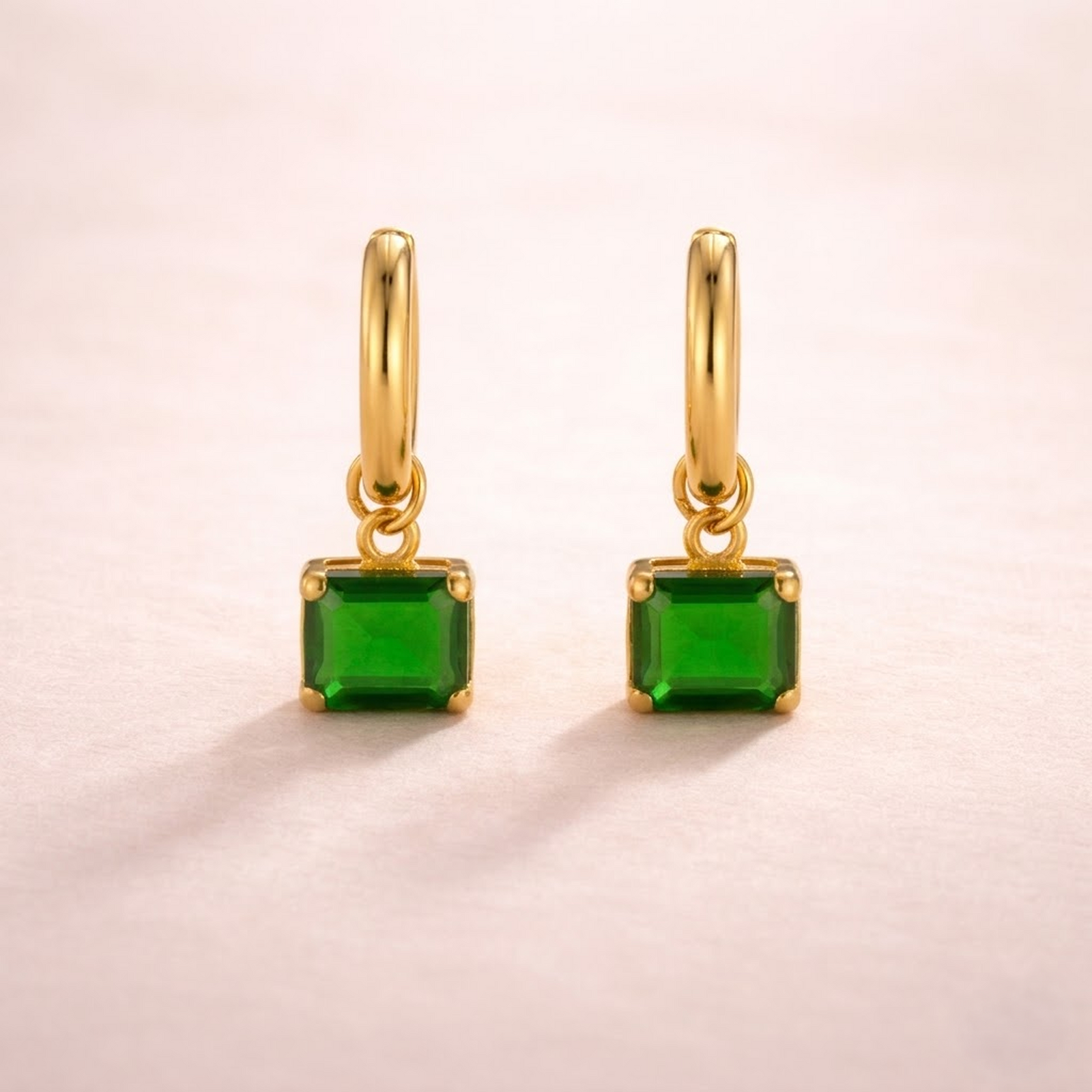 Verdant Jewel Drop Hoops