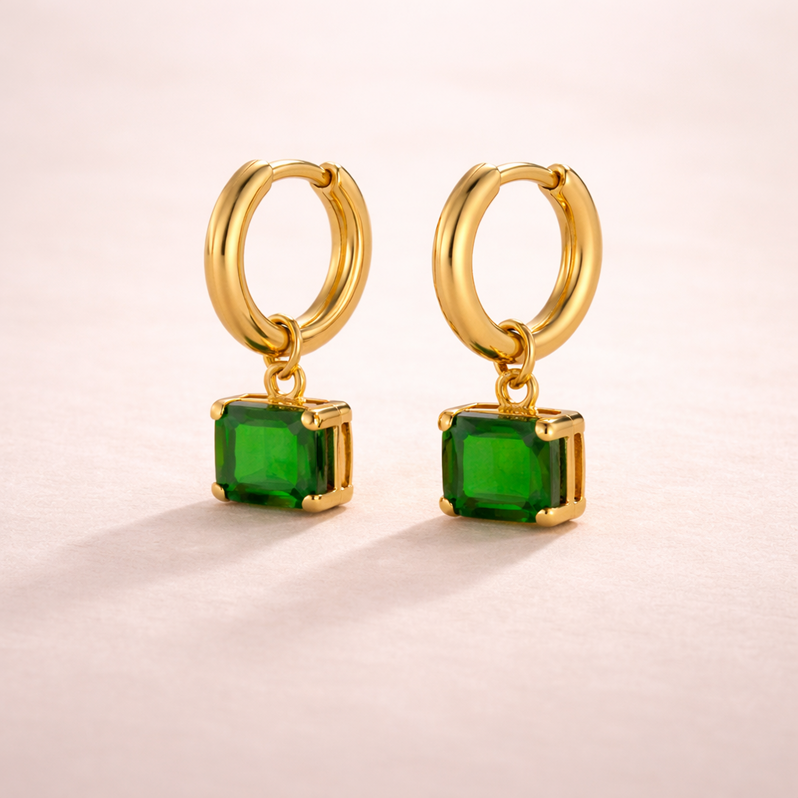 Verdant Jewel Drop Hoops